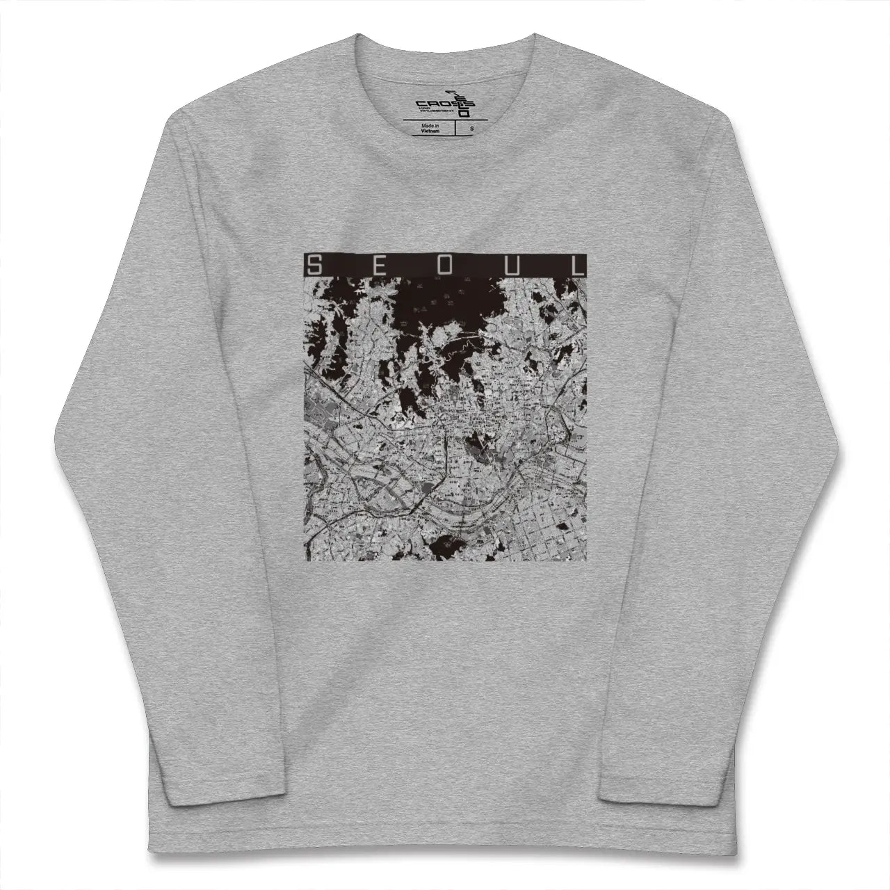 【ソウル(韓国)】地図柄ロングスリーブTシャツ