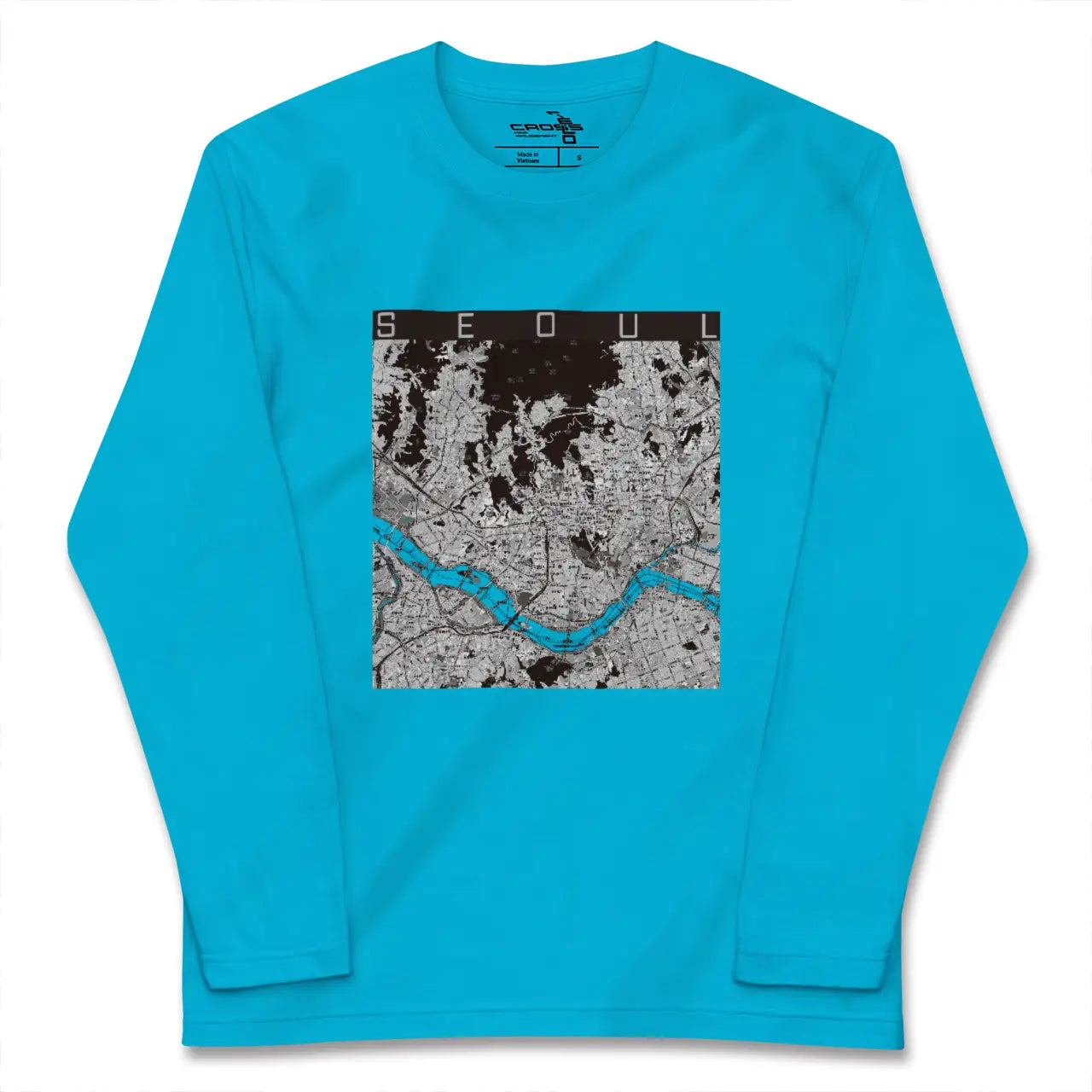 【ソウル(韓国)】地図柄ロングスリーブTシャツ