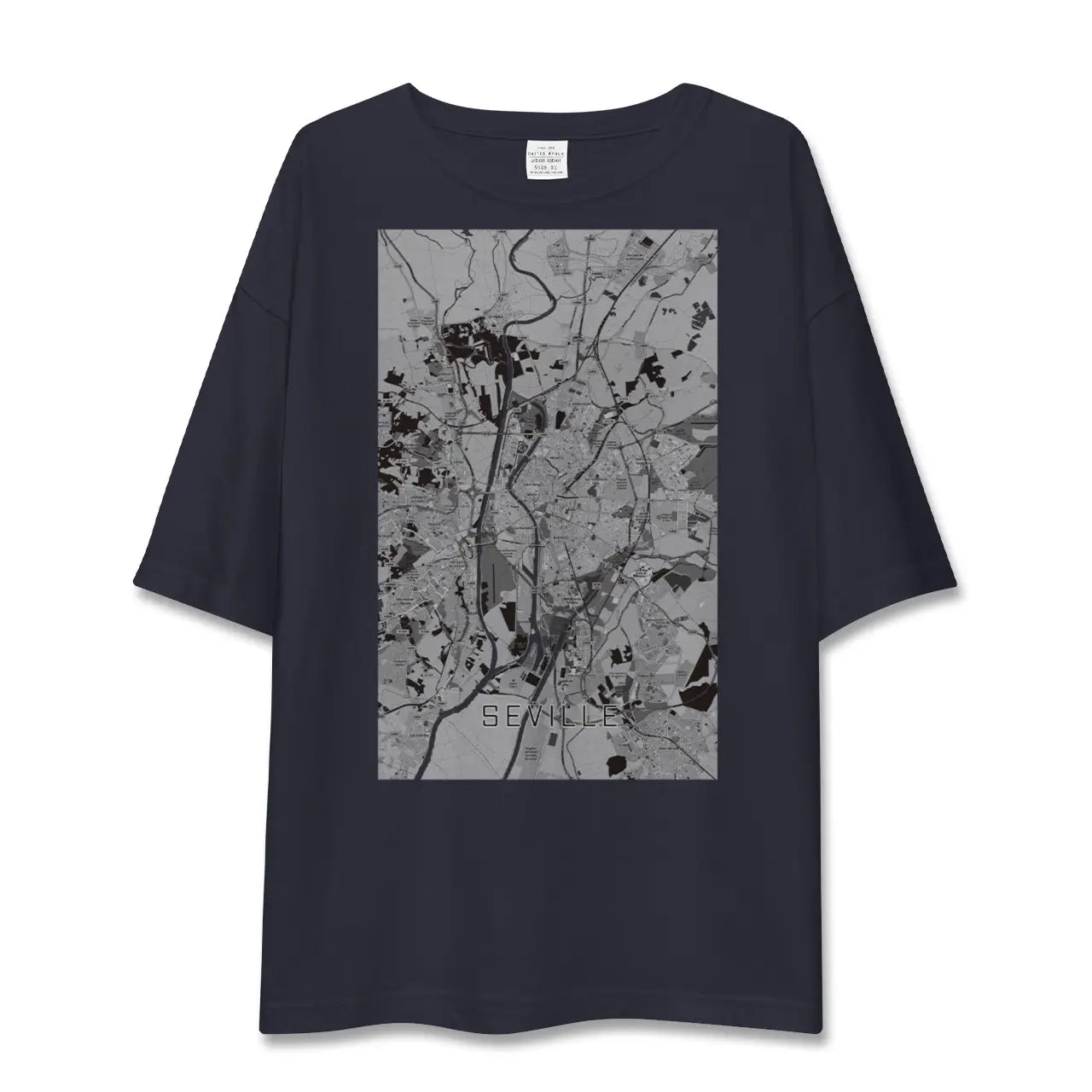 【セビリア(スペイン)】地図柄ビッグシルエットTシャツ