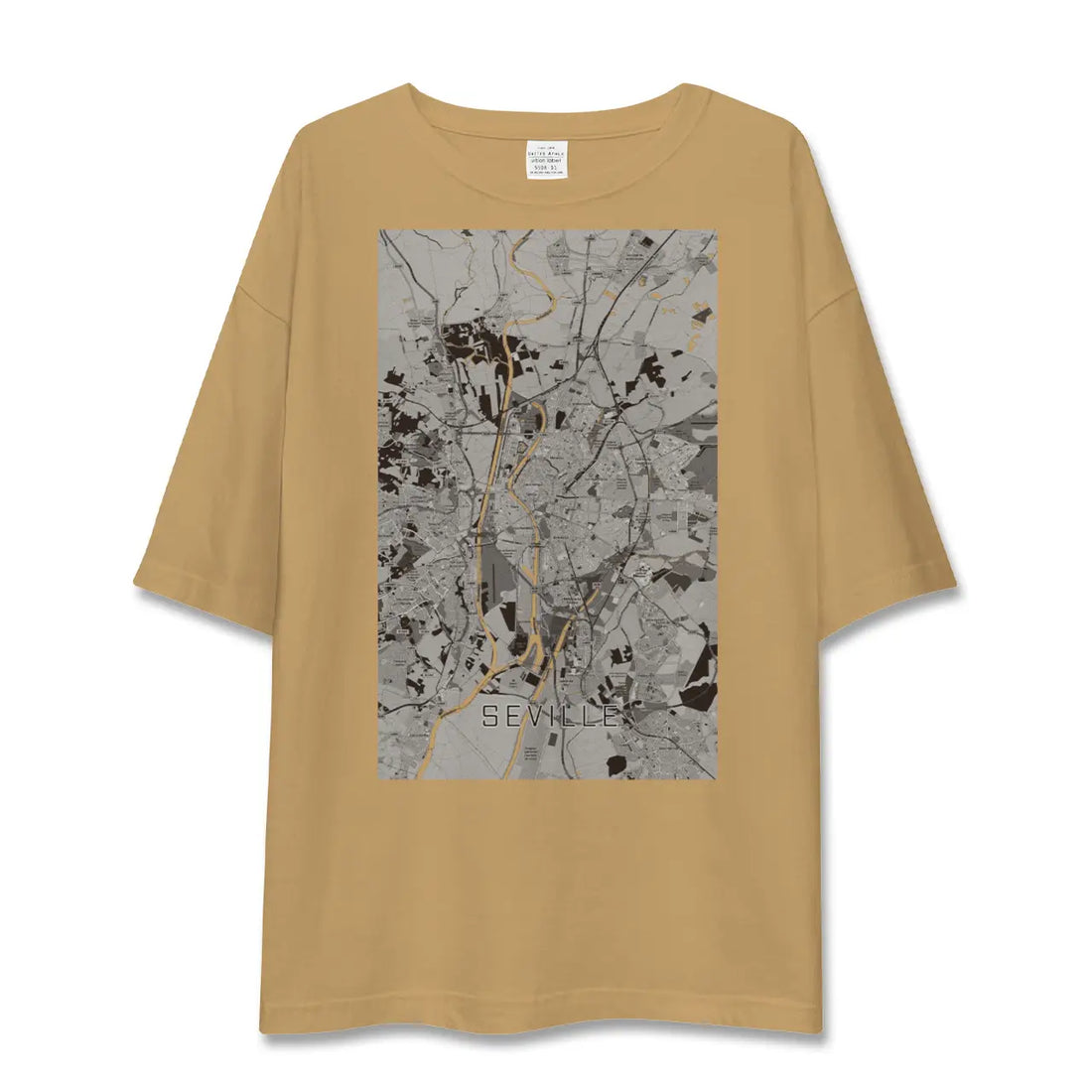 【セビリア(スペイン)】地図柄ビッグシルエットTシャツ