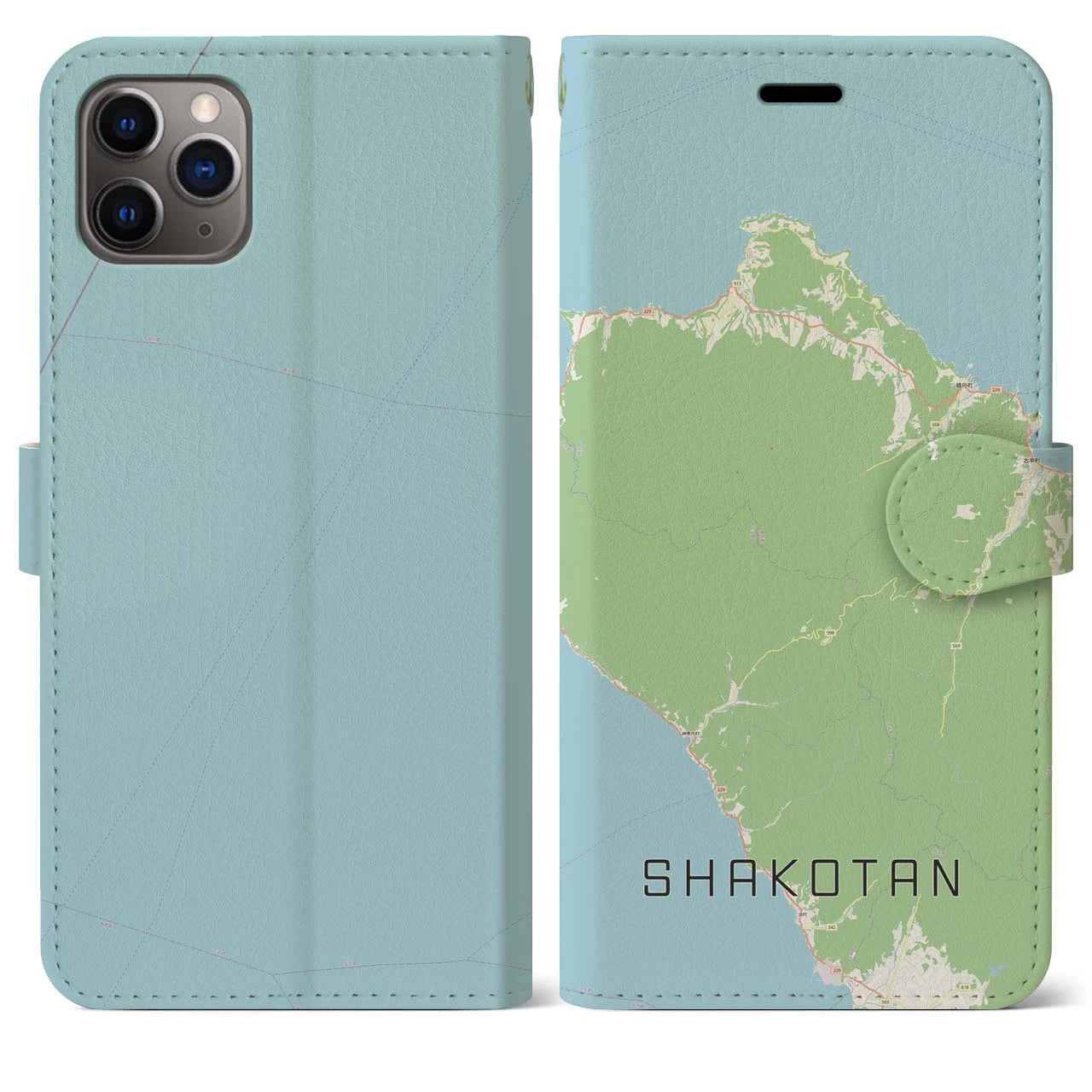 【積丹(北海道)】地図柄iPhoneケース(手帳タイプ)ナチュラル・iPhone 11 Pro Max 用