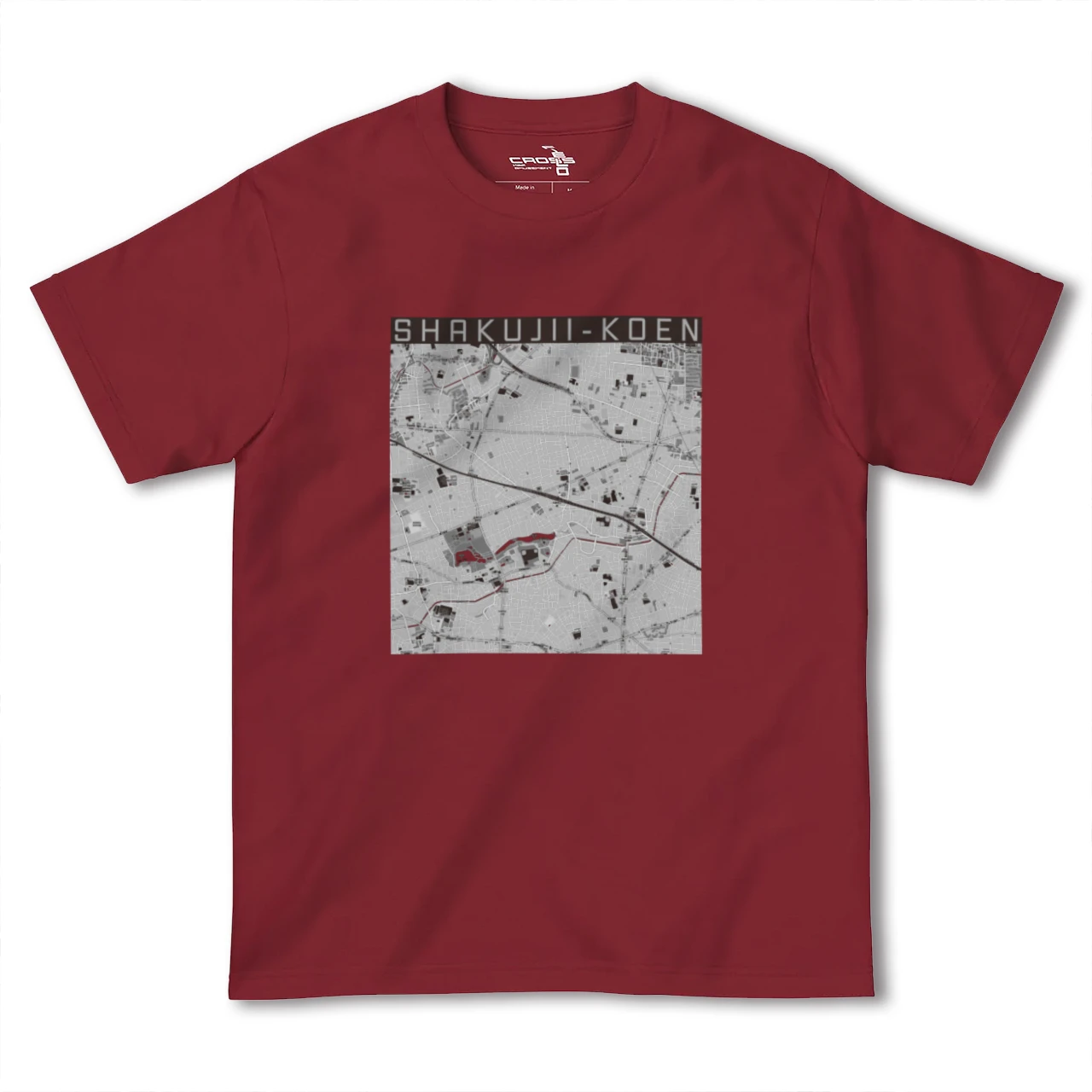 【石神井公園(東京都)】地図柄ヘビーウェイトTシャツ