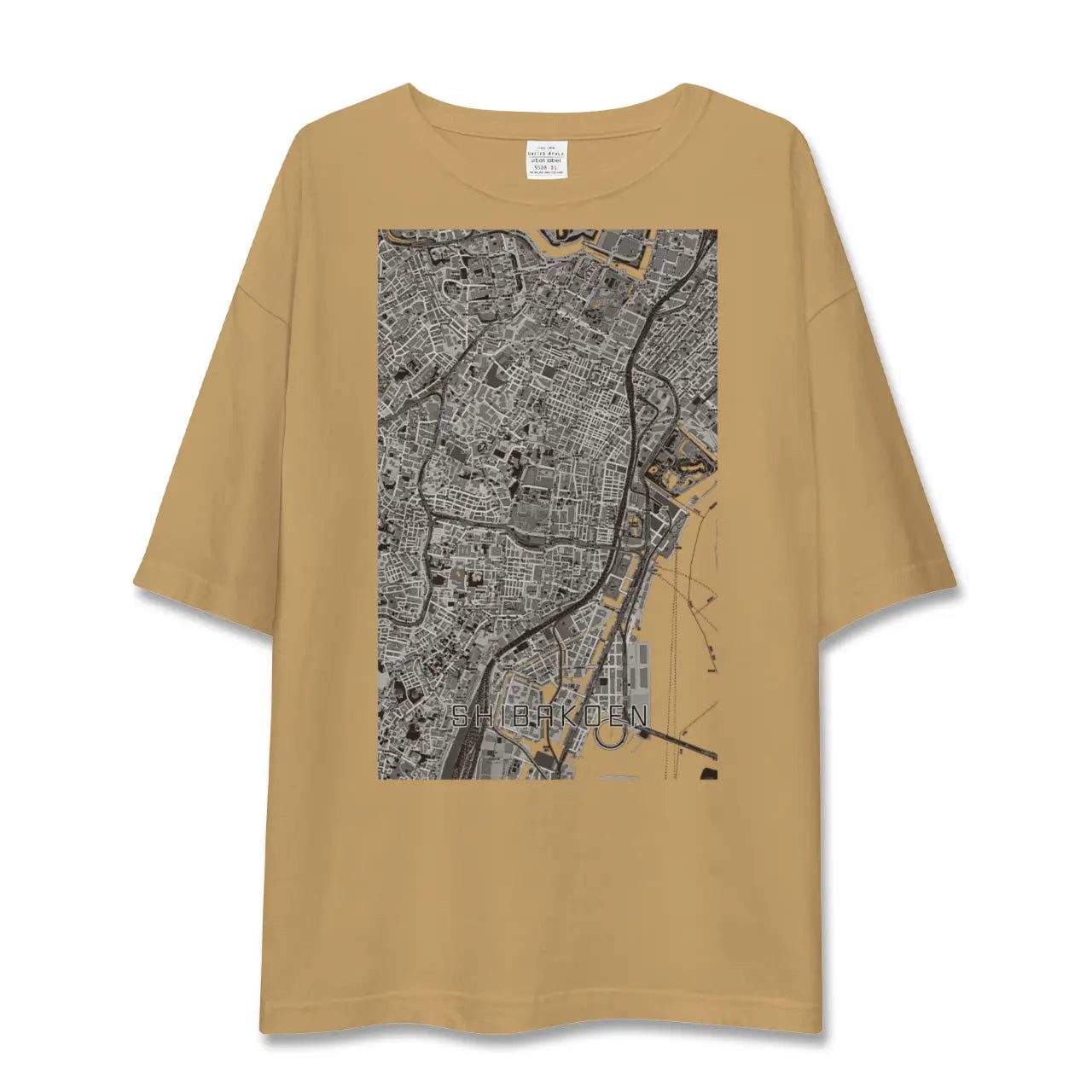 【芝公園(東京都)】地図柄ビッグシルエットTシャツ