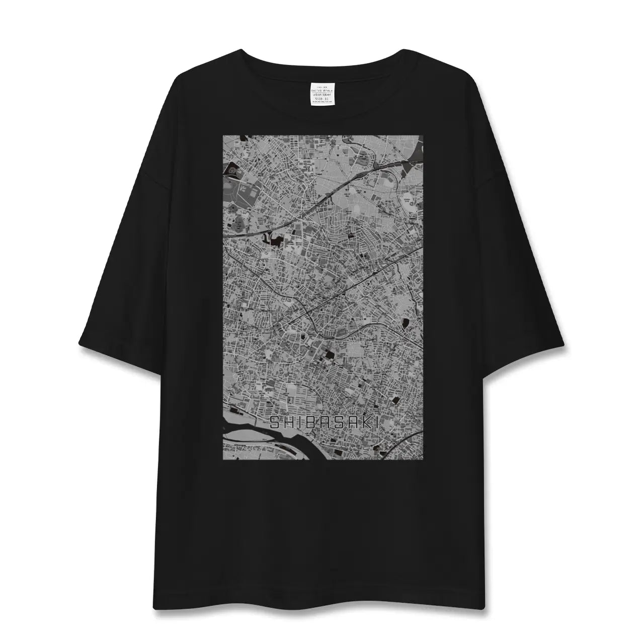 【柴崎(東京都)】地図柄ビッグシルエットTシャツ