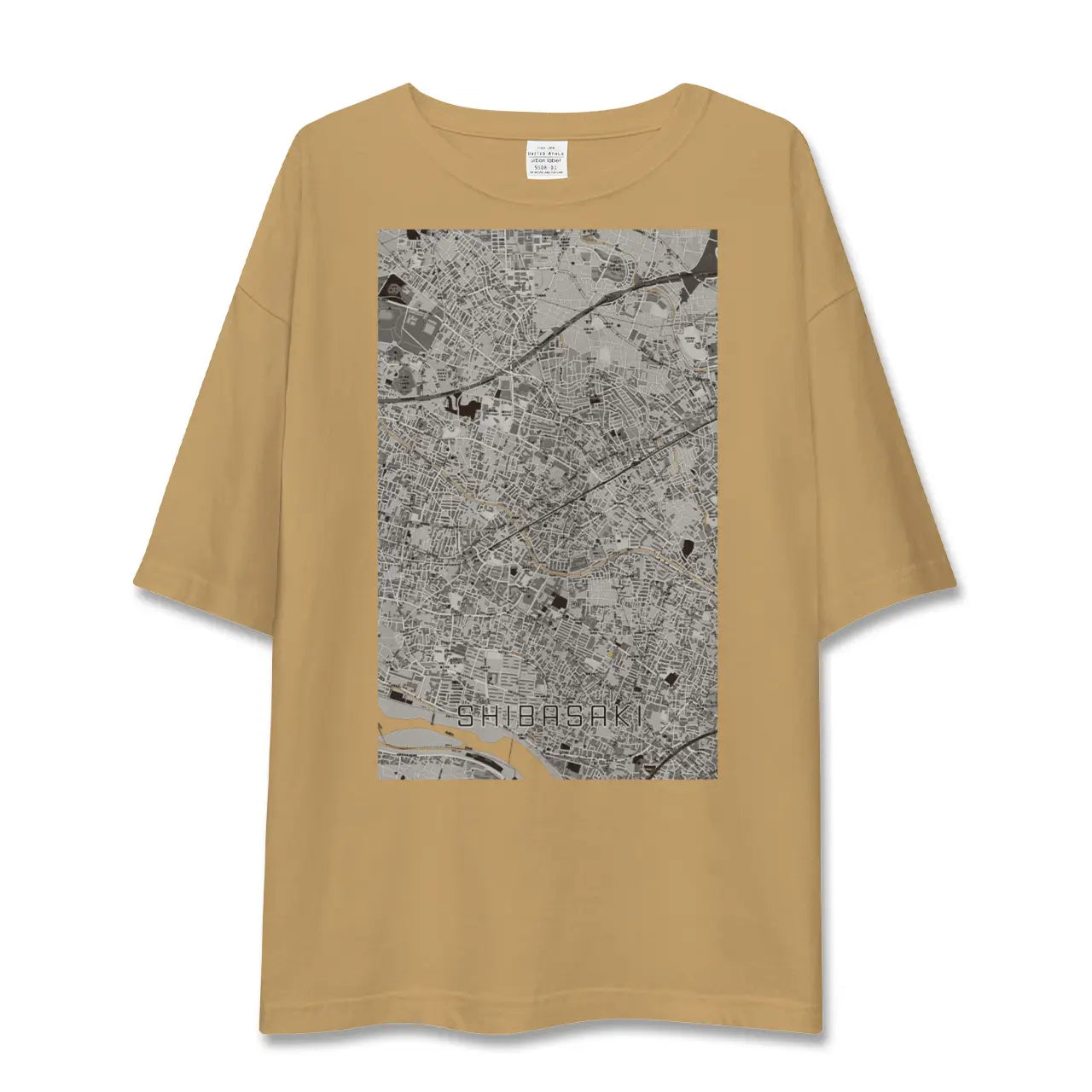 【柴崎(東京都)】地図柄ビッグシルエットTシャツ