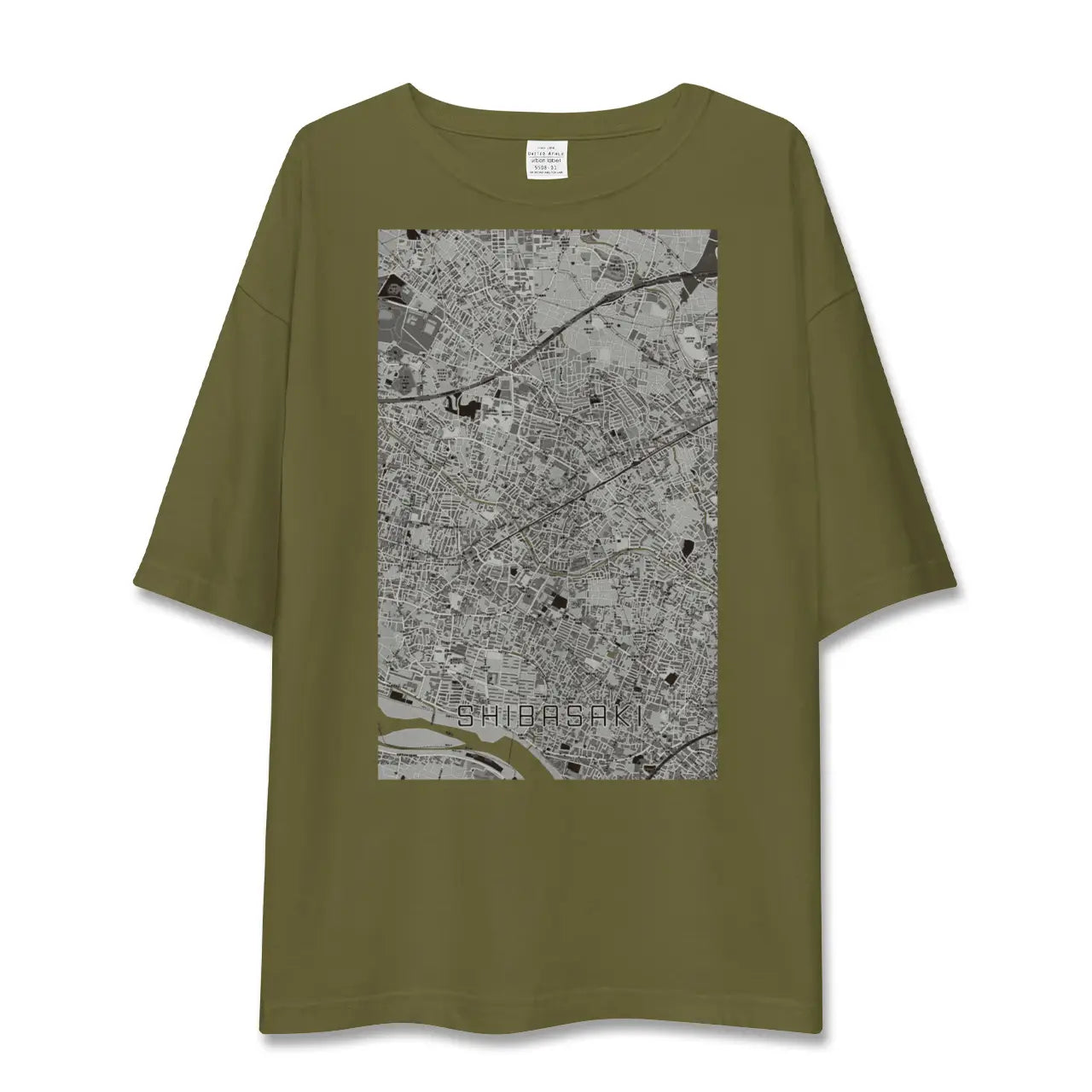 【柴崎(東京都)】地図柄ビッグシルエットTシャツ