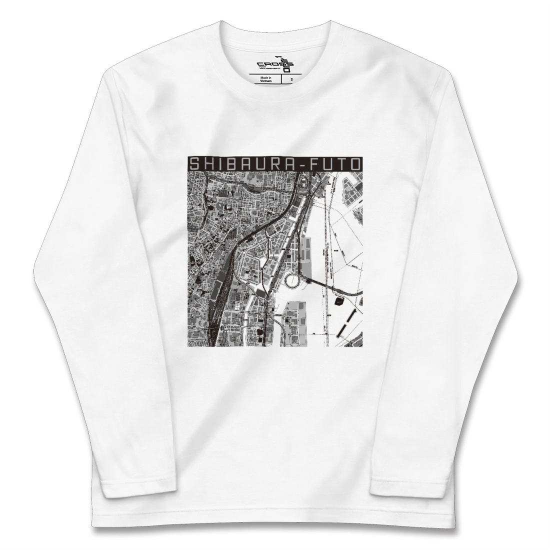 【芝浦ふ頭(東京都)】地図柄ロングスリーブTシャツ