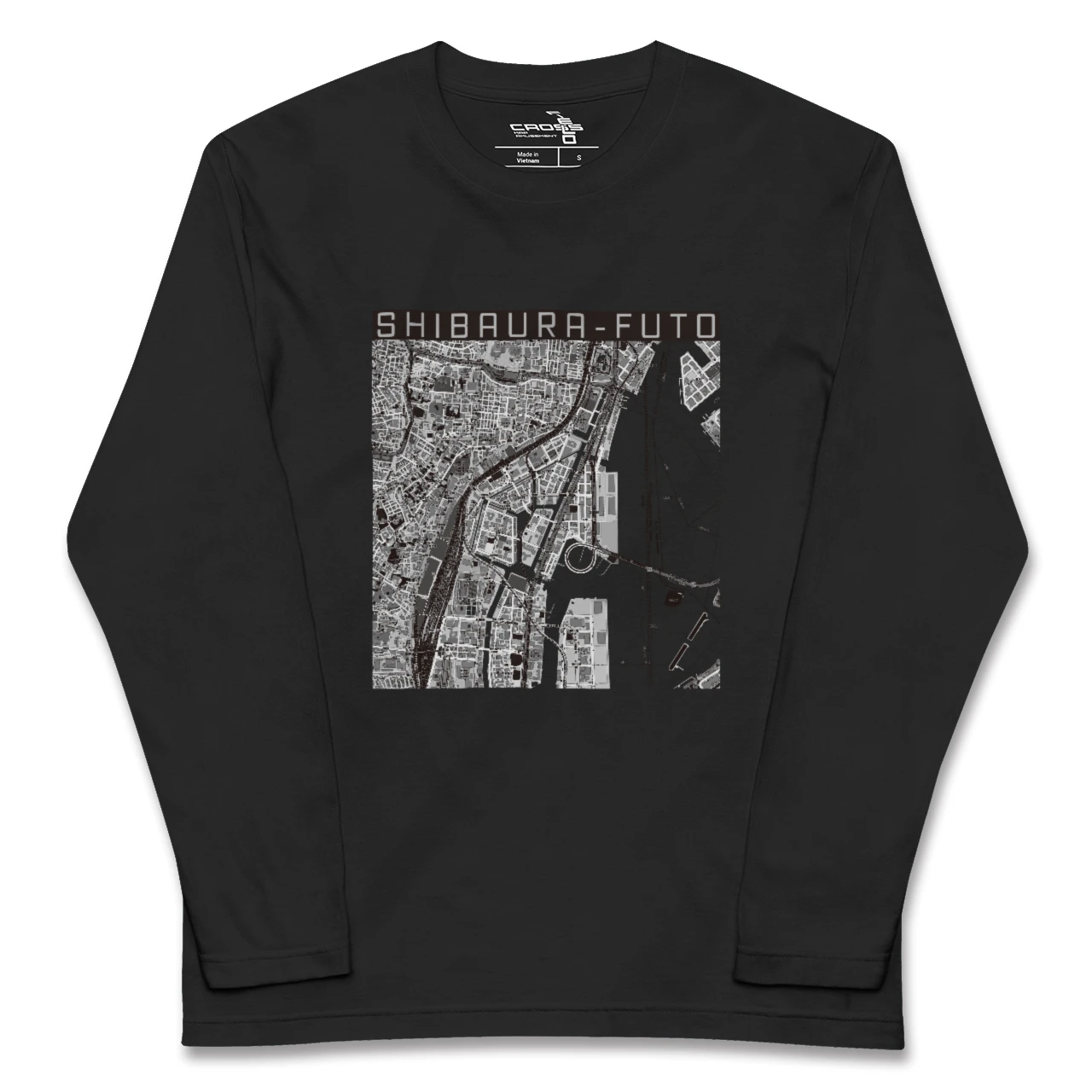 【芝浦ふ頭(東京都)】地図柄ロングスリーブTシャツ
