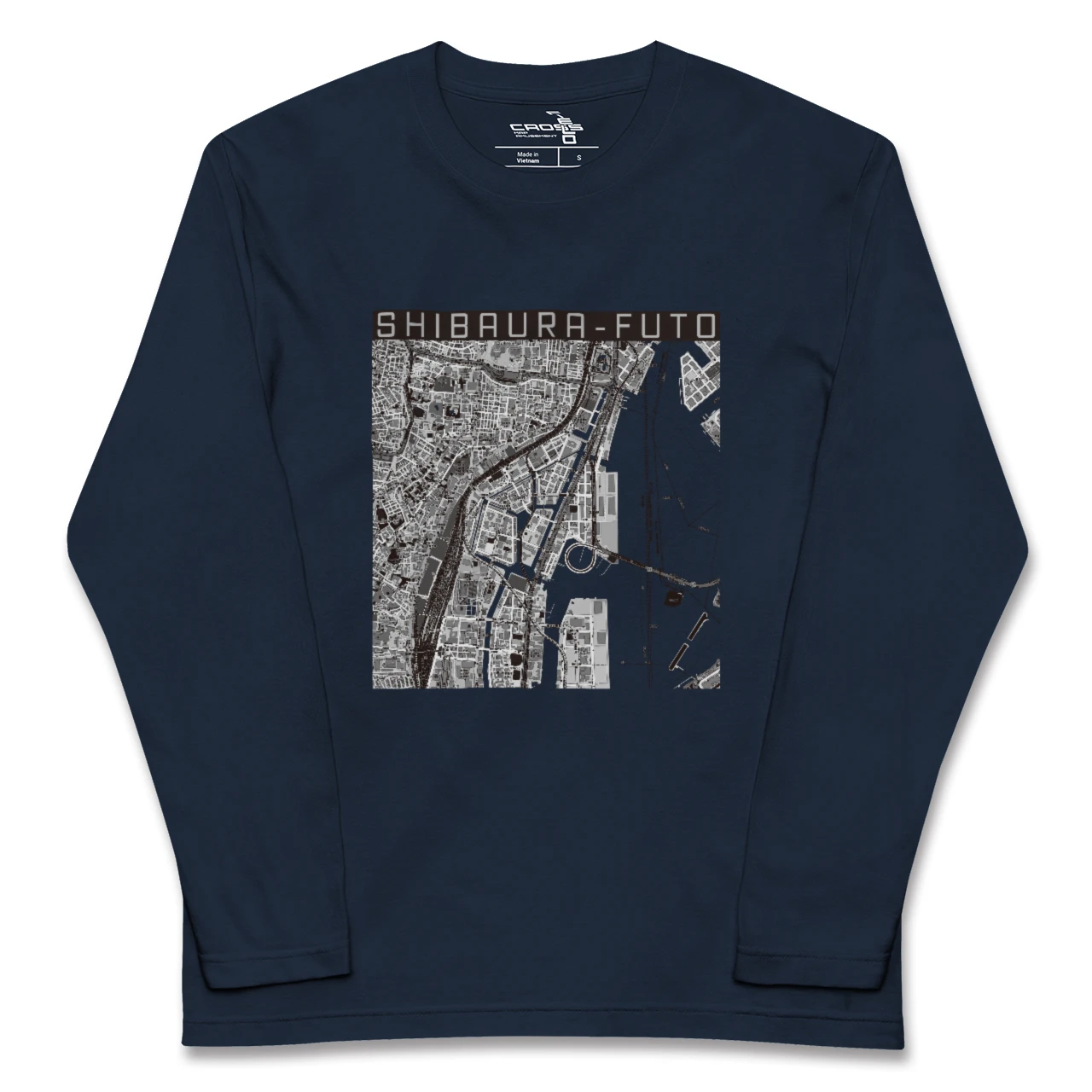 【芝浦ふ頭(東京都)】地図柄ロングスリーブTシャツ