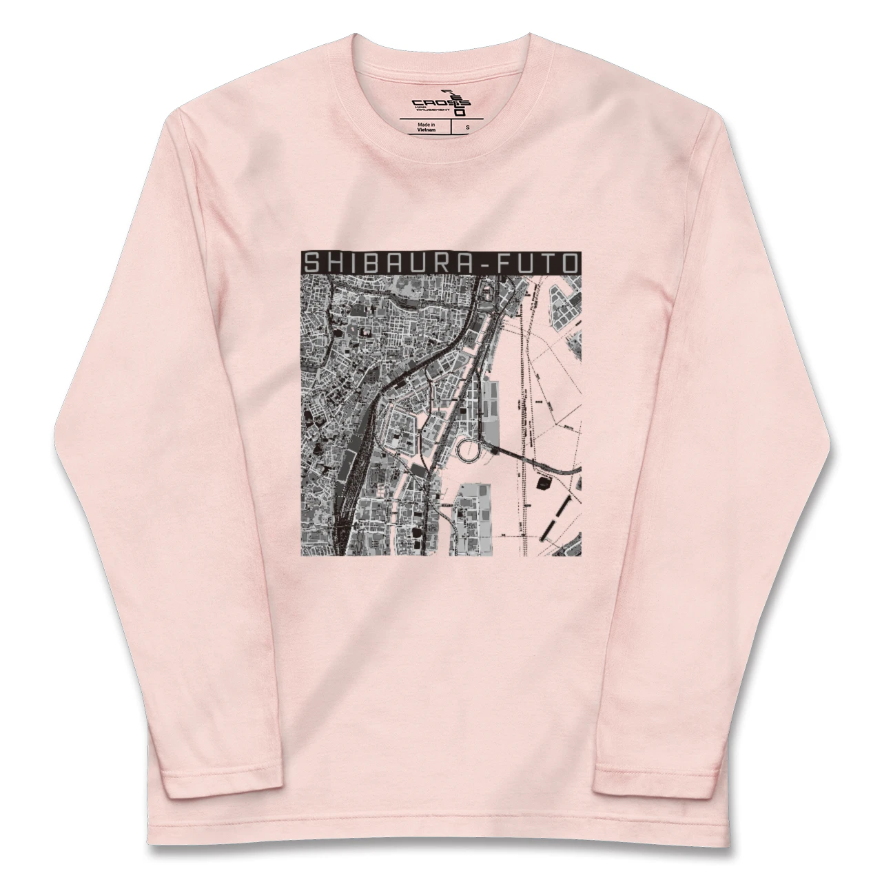 【芝浦ふ頭(東京都)】地図柄ロングスリーブTシャツ