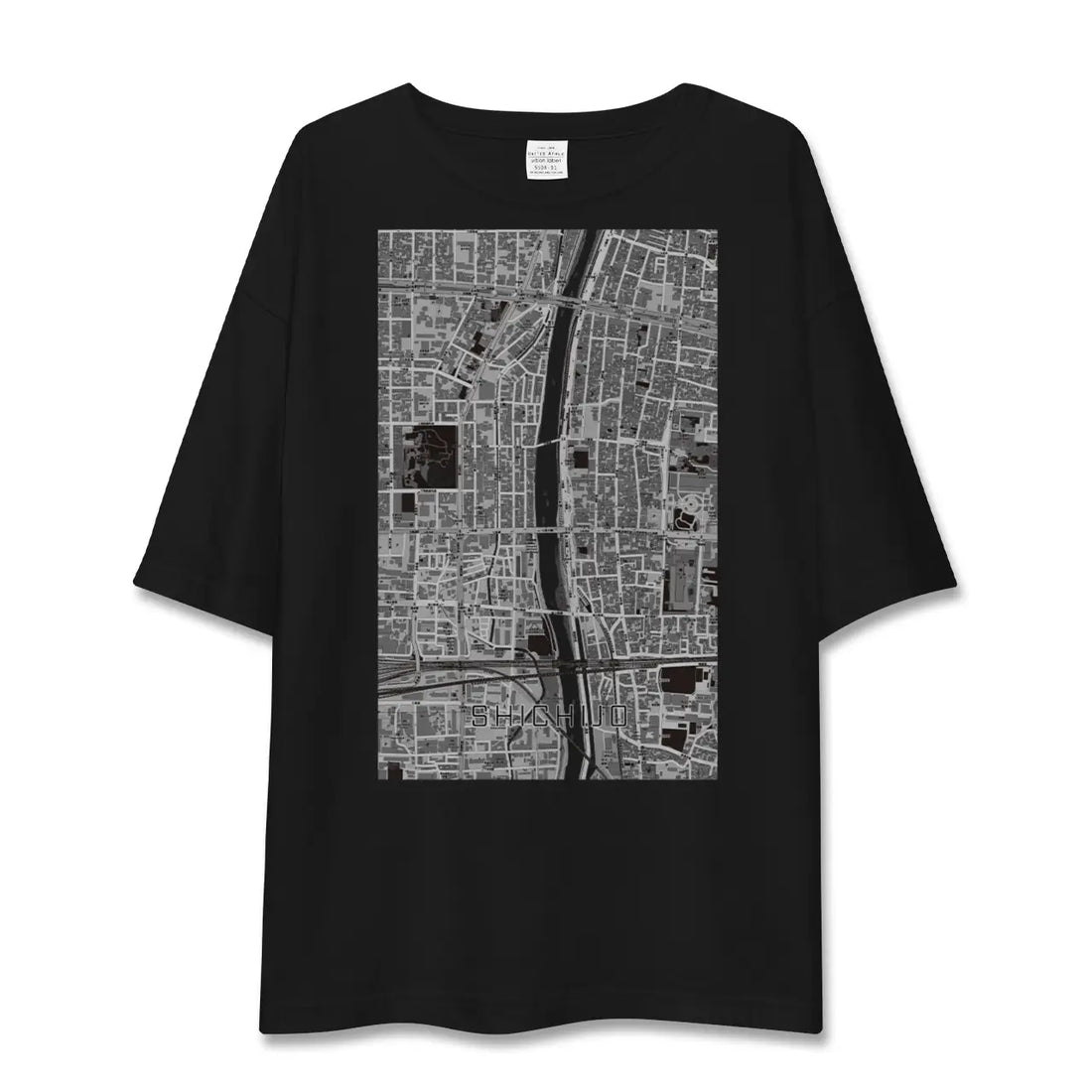 【七条(京都府)】地図柄ビッグシルエットTシャツ