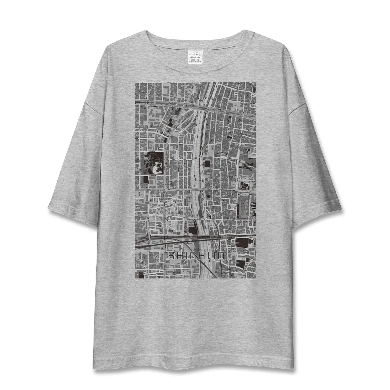 【七条(京都府)】地図柄ビッグシルエットTシャツ
