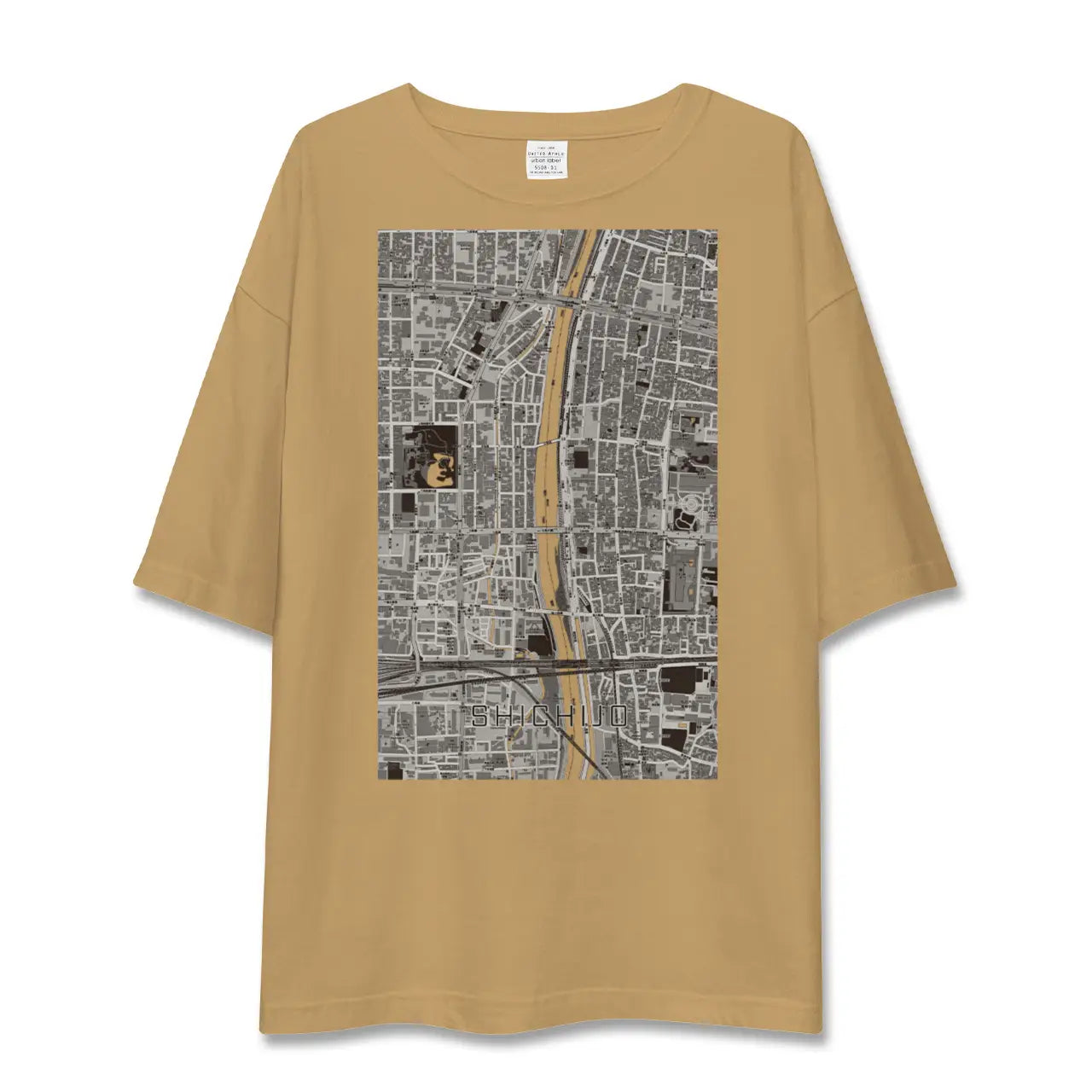 【七条(京都府)】地図柄ビッグシルエットTシャツ