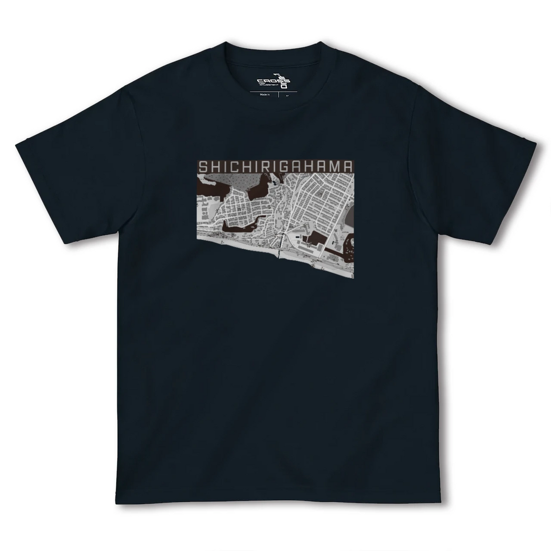 【七里ヶ浜(神奈川県)】地図柄ヘビーウェイトTシャツ