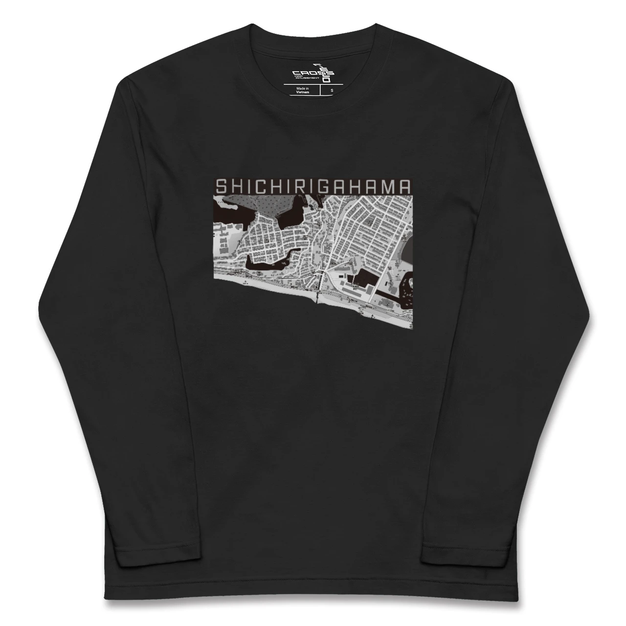 【七里ヶ浜(神奈川県)】地図柄ロングスリーブTシャツ