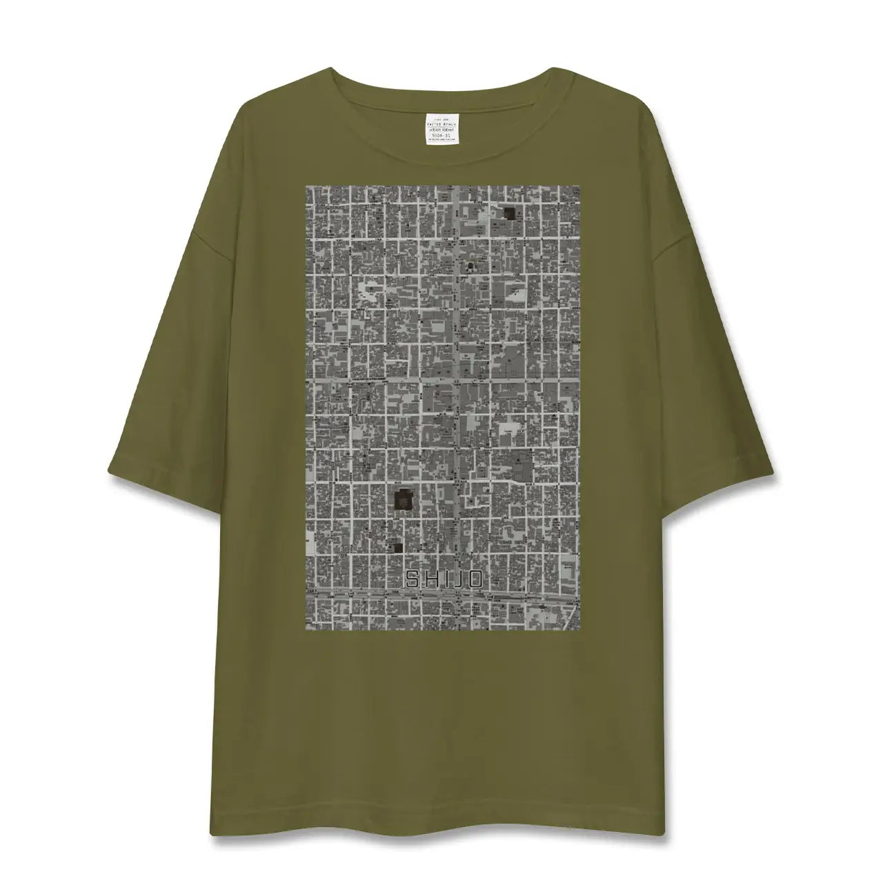 【四条(京都府)】地図柄ビッグシルエットTシャツ