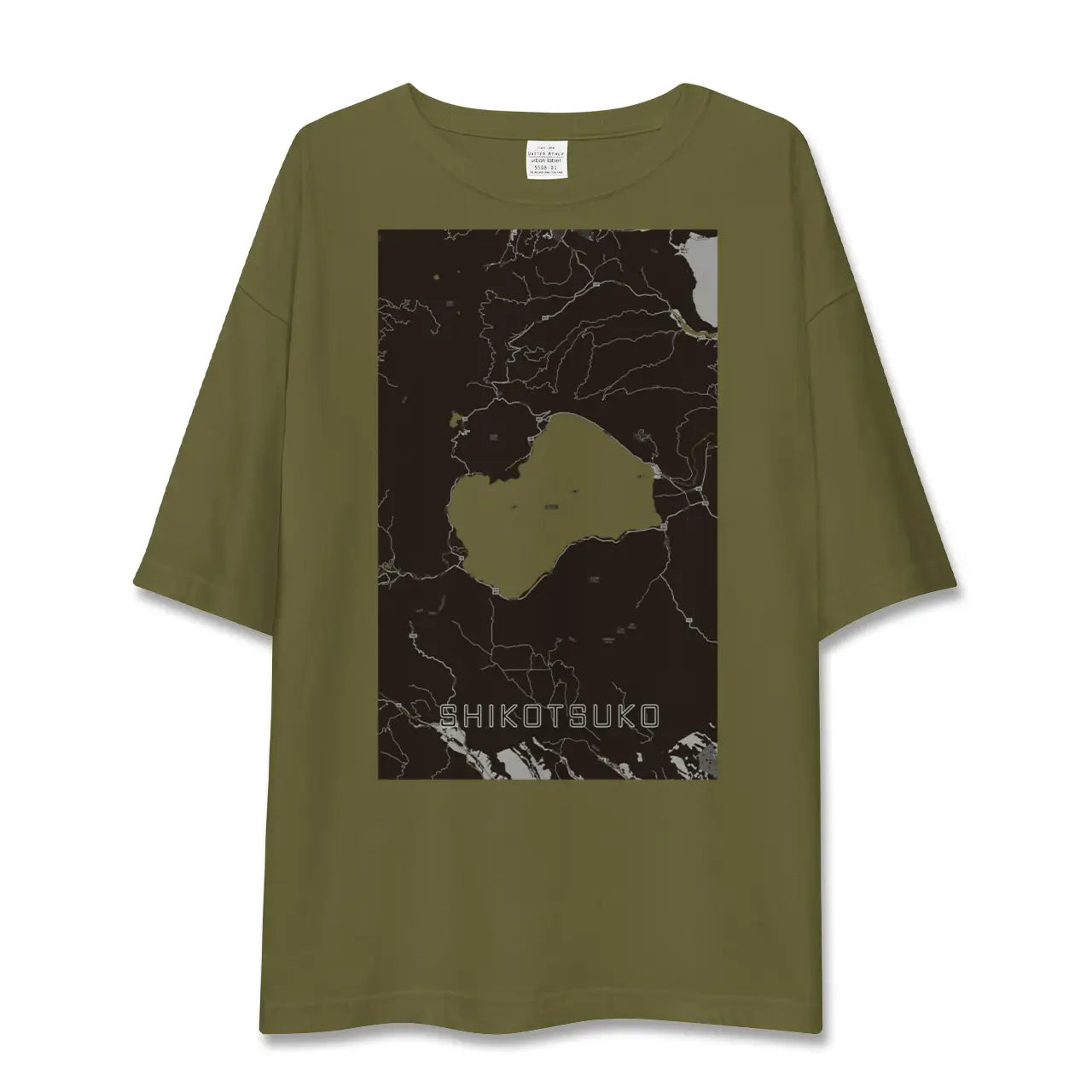 【支笏湖(北海道)】地図柄ビッグシルエットTシャツ