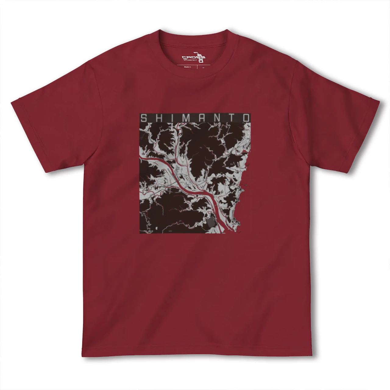 【四万十(高知県)】地図柄ヘビーウェイトTシャツ