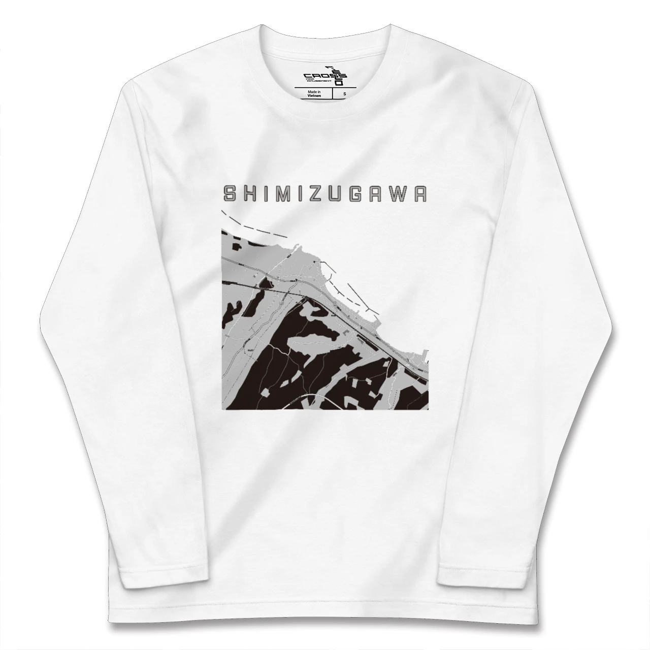 【清水川(青森県)】地図柄ロングスリーブTシャツ
