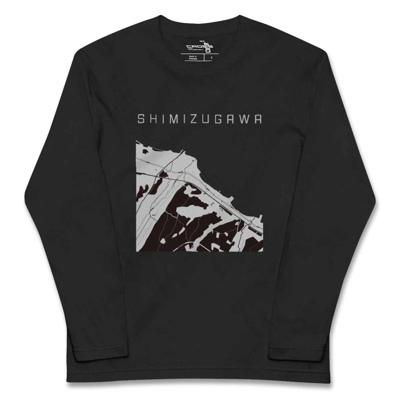 【清水川(青森県)】地図柄ロングスリーブTシャツ