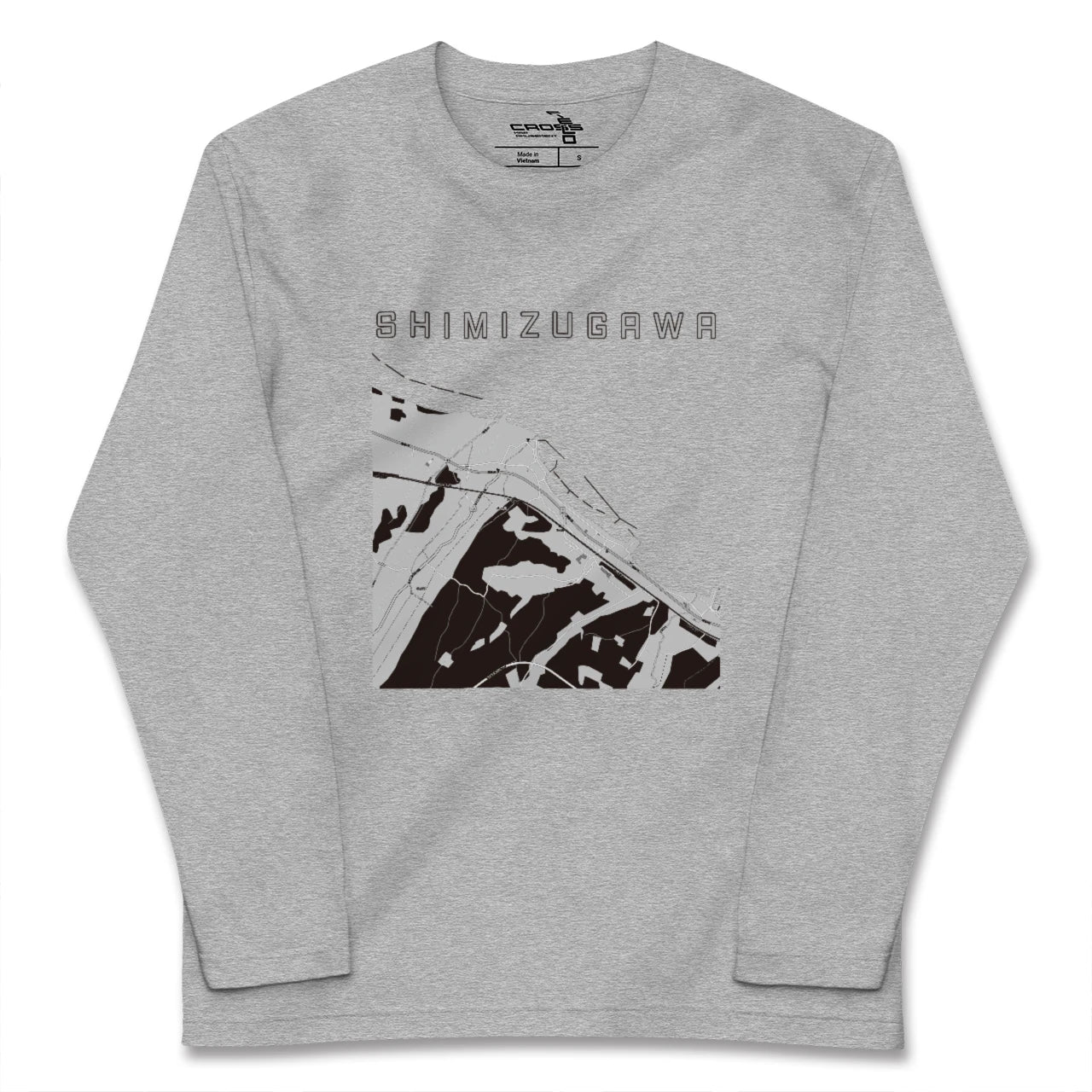 【清水川(青森県)】地図柄ロングスリーブTシャツ