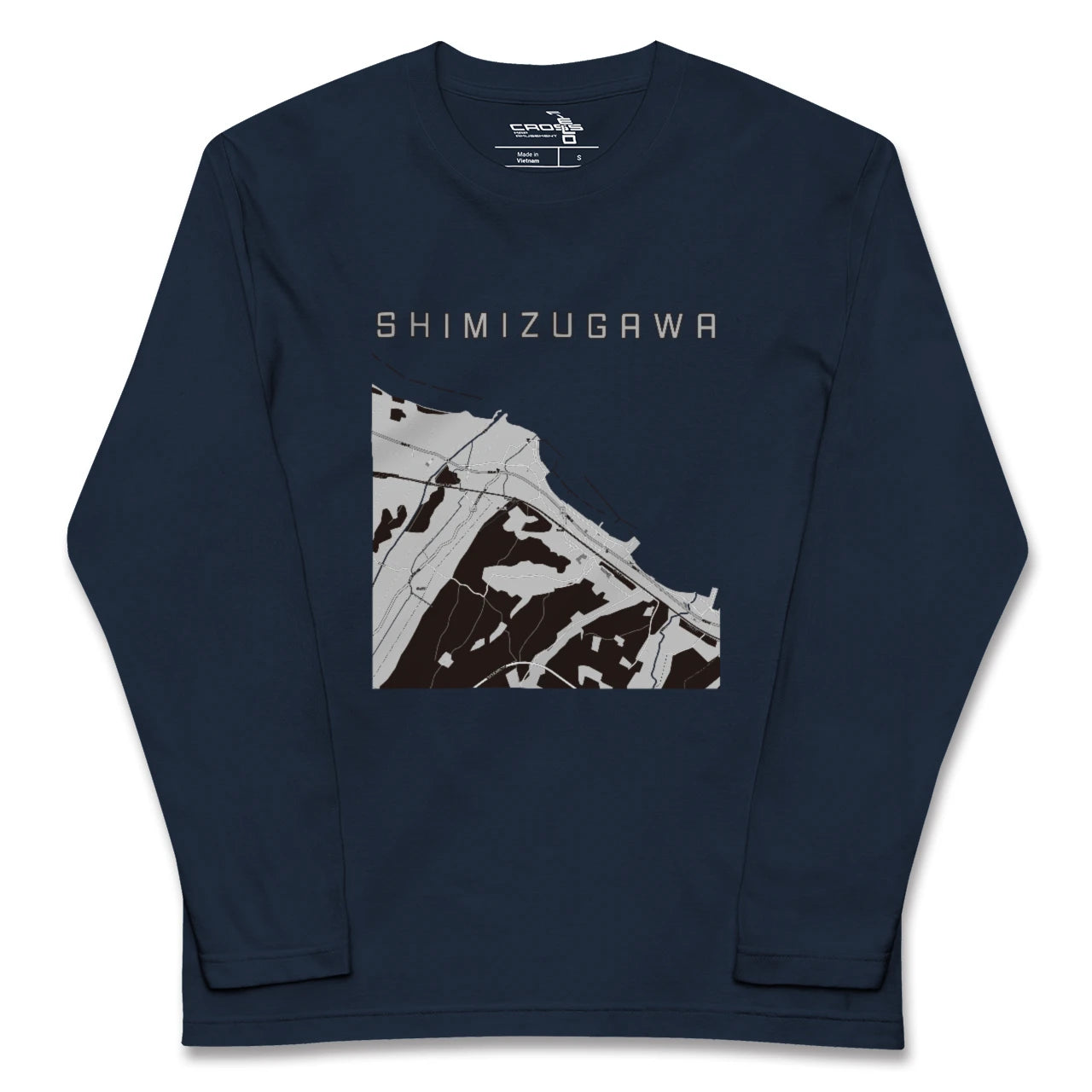 【清水川(青森県)】地図柄ロングスリーブTシャツ