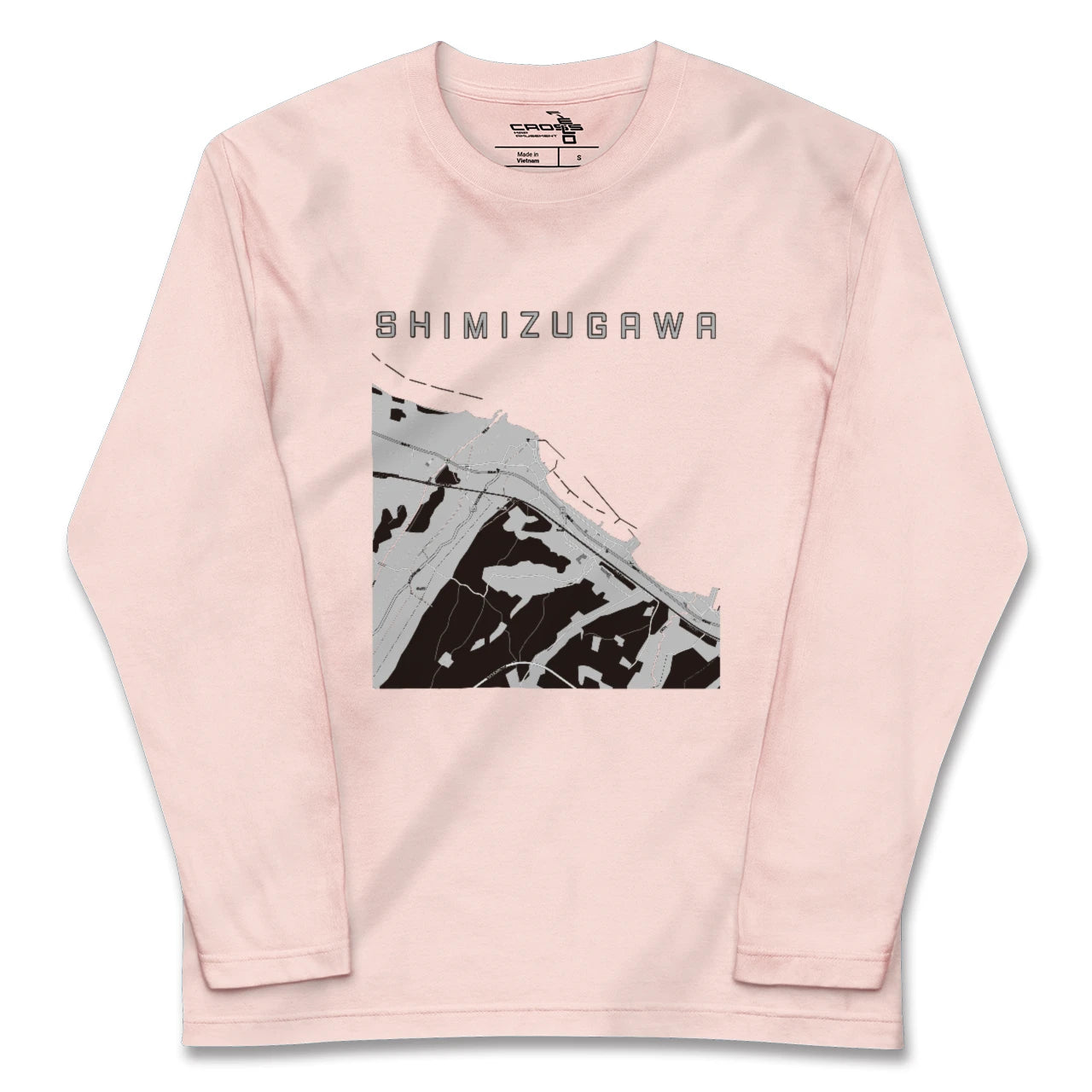 【清水川(青森県)】地図柄ロングスリーブTシャツ