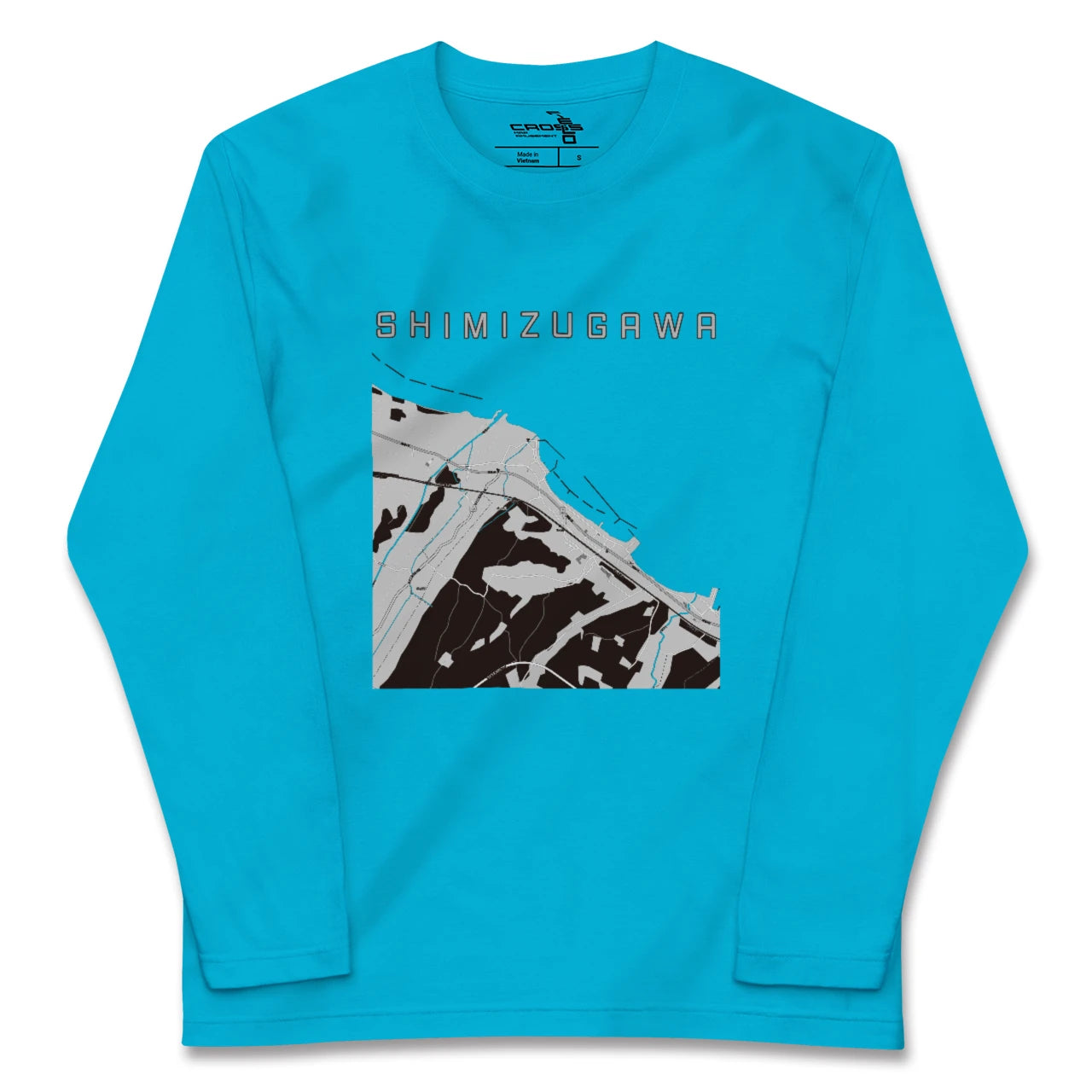 【清水川(青森県)】地図柄ロングスリーブTシャツ