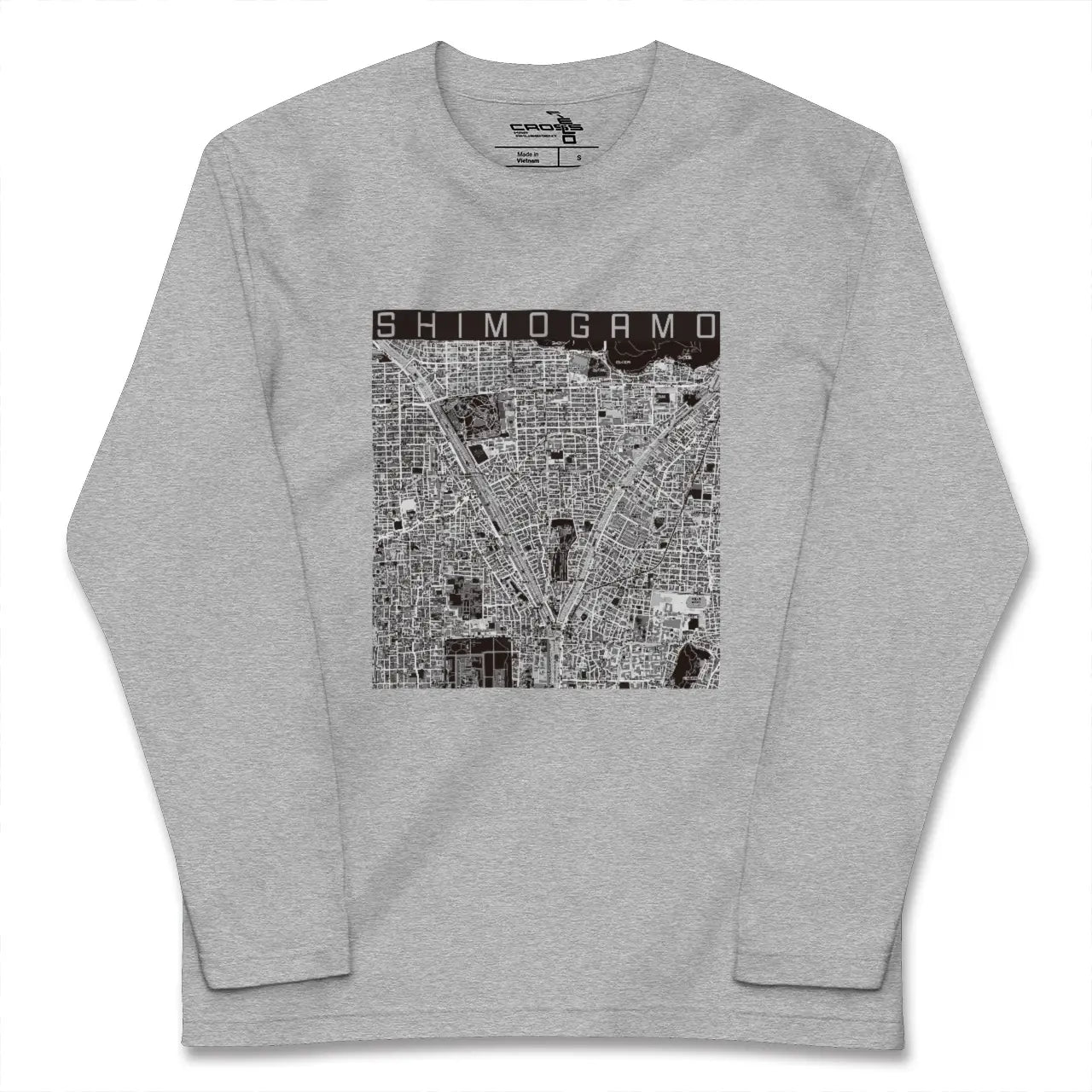 【下鴨(京都府)】地図柄ロングスリーブTシャツ