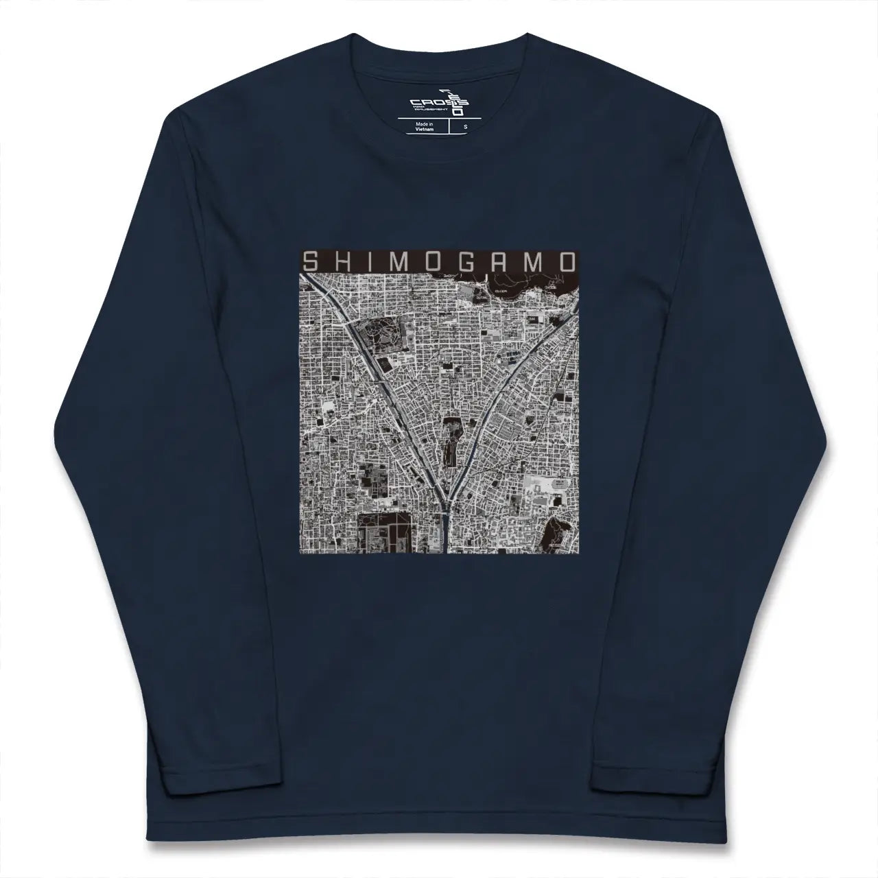 【下鴨(京都府)】地図柄ロングスリーブTシャツ