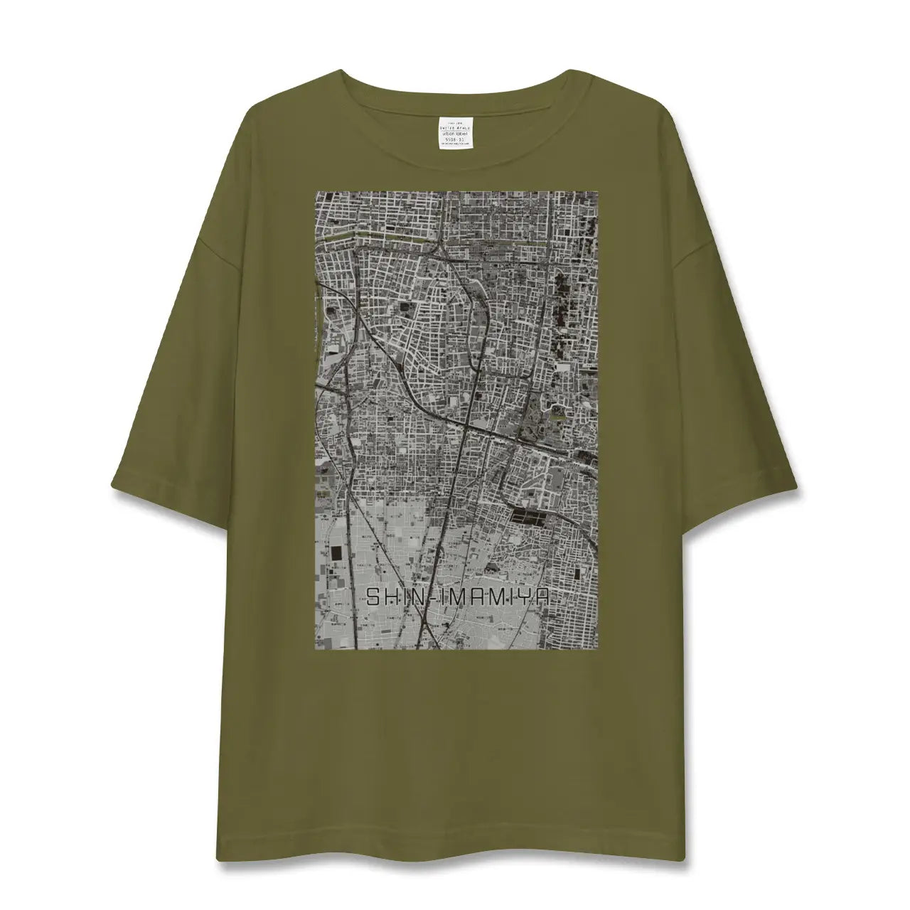 【新今宮(大阪府)】地図柄ビッグシルエットTシャツ