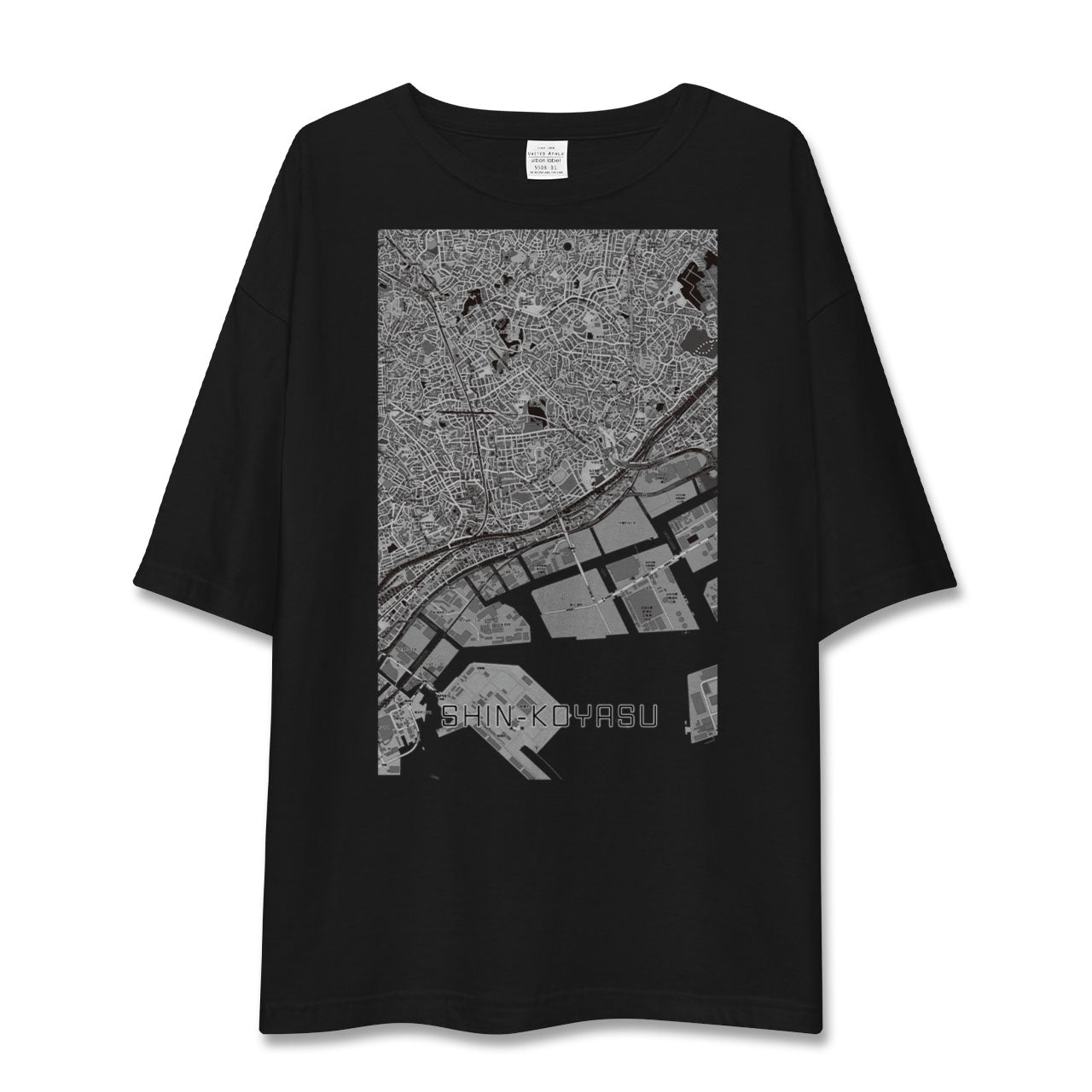 【新子安(神奈川県)】地図柄ビッグシルエットTシャツ