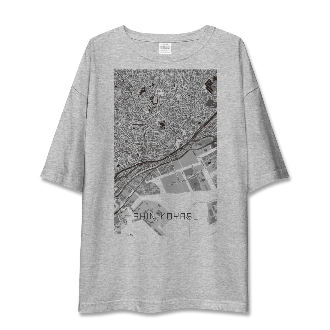 【新子安(神奈川県)】地図柄ビッグシルエットTシャツ