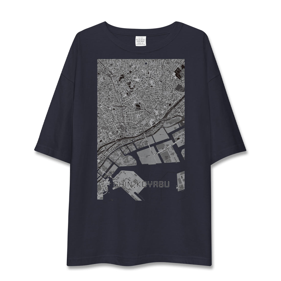 【新子安(神奈川県)】地図柄ビッグシルエットTシャツ