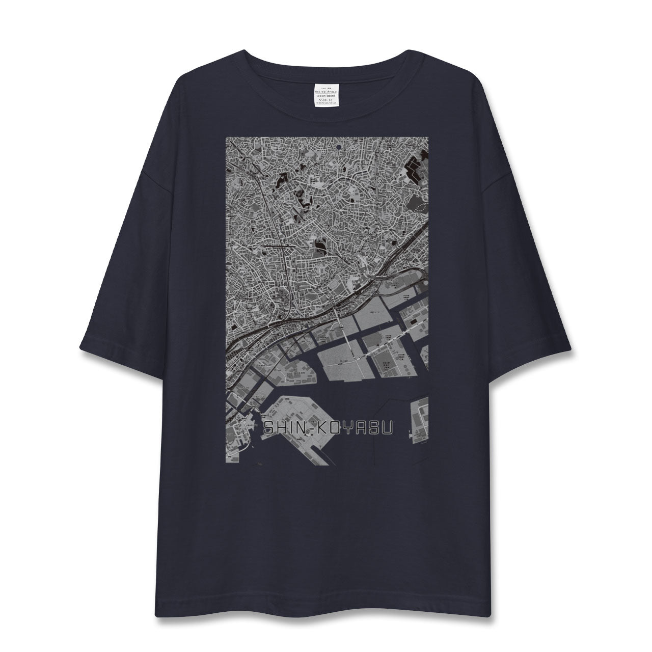【新子安(神奈川県)】地図柄ビッグシルエットTシャツ