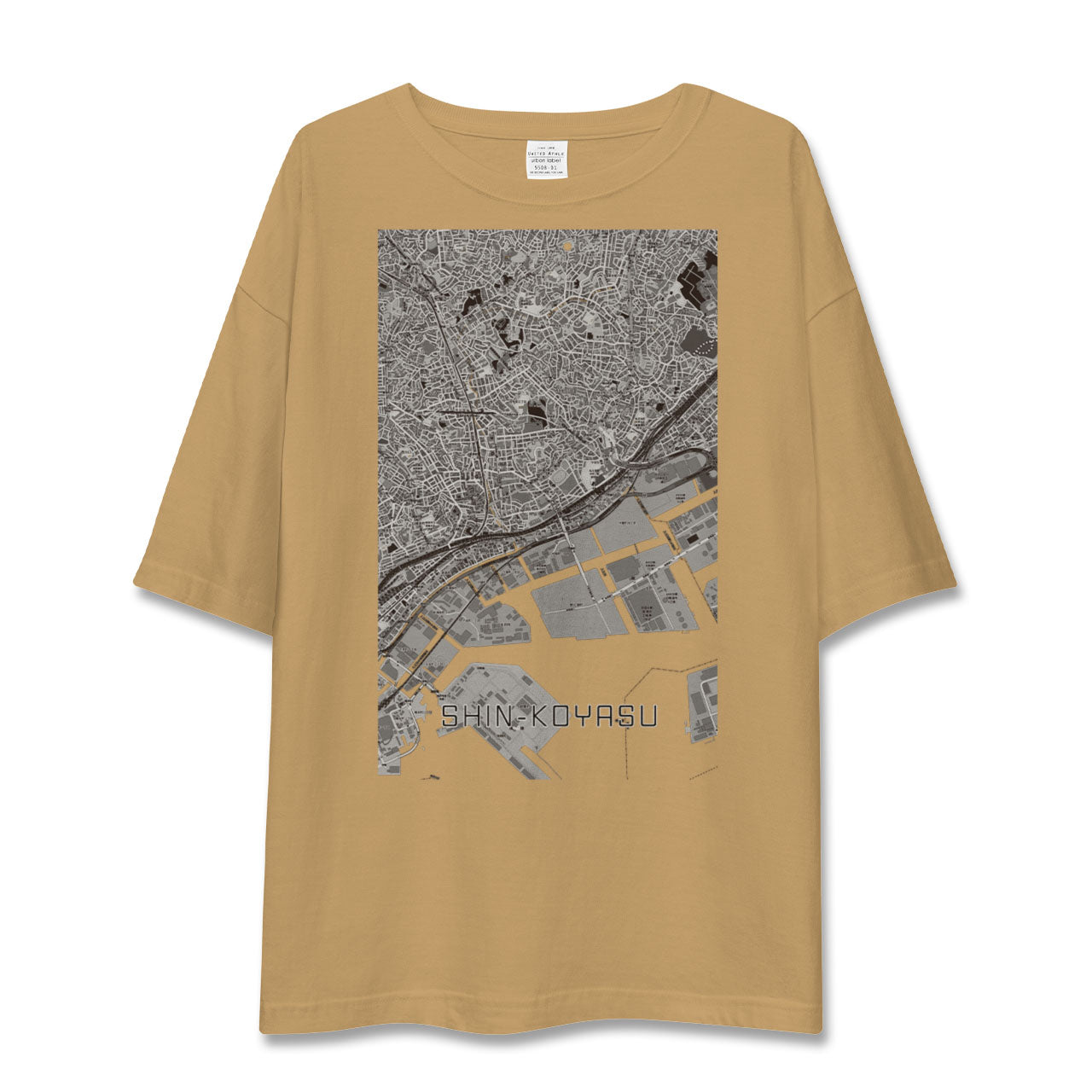 【新子安(神奈川県)】地図柄ビッグシルエットTシャツ