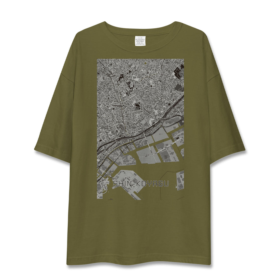 【新子安(神奈川県)】地図柄ビッグシルエットTシャツ