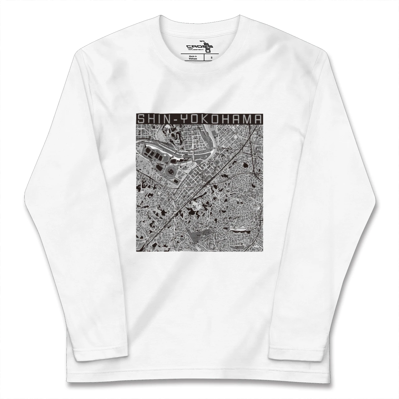 【新横浜(神奈川県)】地図柄ロングスリーブTシャツ