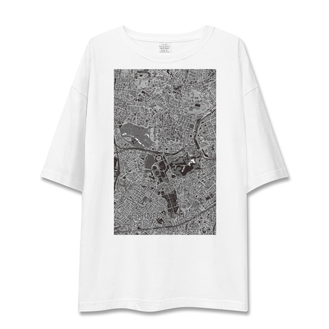 【信濃町(東京都)】地図柄ビッグシルエットTシャツ