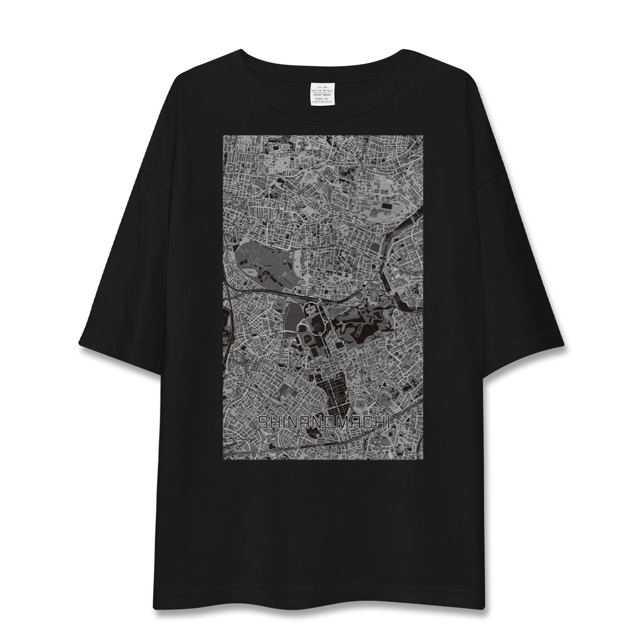 【信濃町(東京都)】地図柄ビッグシルエットTシャツ