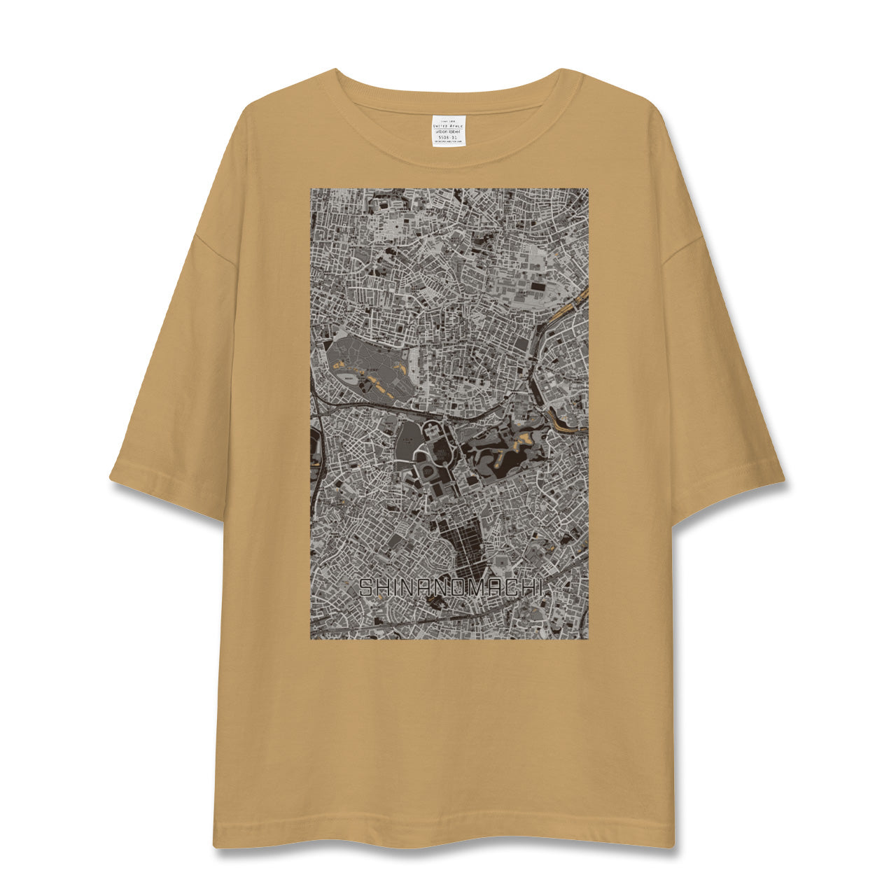 【信濃町(東京都)】地図柄ビッグシルエットTシャツ