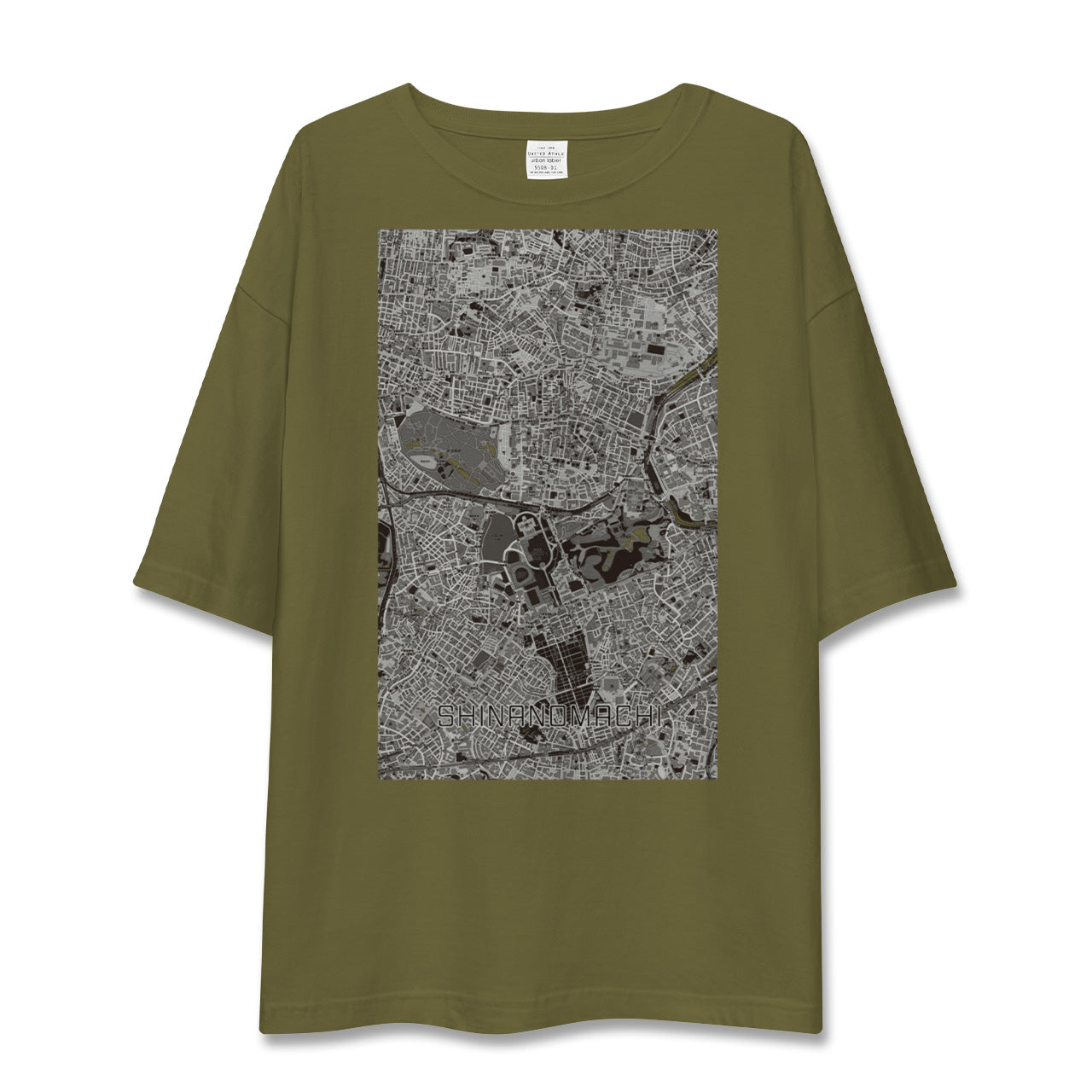 【信濃町(東京都)】地図柄ビッグシルエットTシャツ