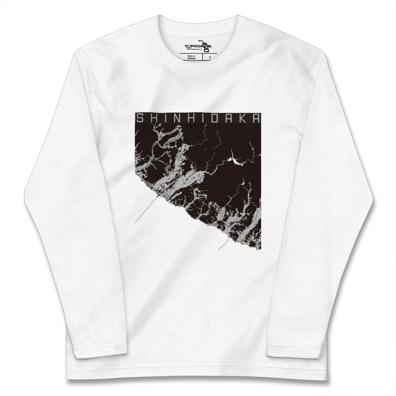 【新ひだか(北海道)】地図柄ロングスリーブTシャツ