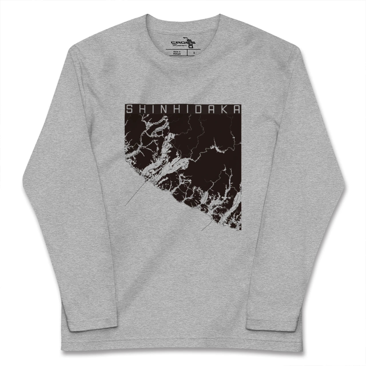 【新ひだか(北海道)】地図柄ロングスリーブTシャツ