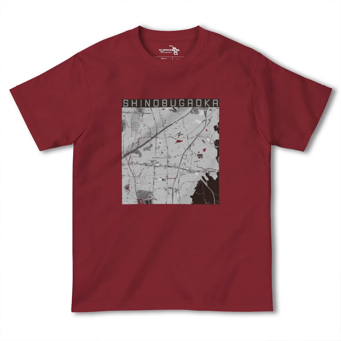 【忍ケ丘(大阪府)】地図柄ヘビーウェイトTシャツ