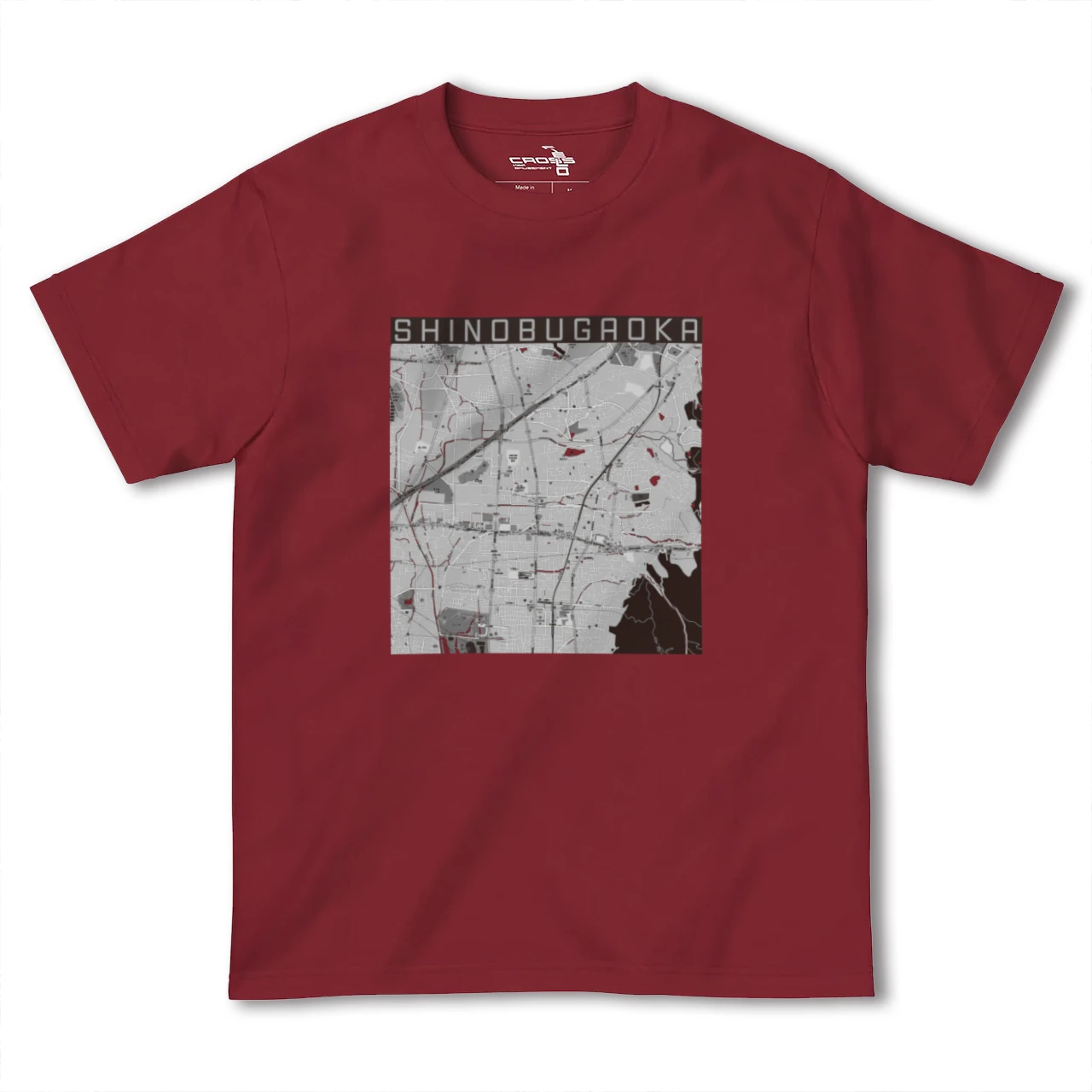 【忍ケ丘(大阪府)】地図柄ヘビーウェイトTシャツ