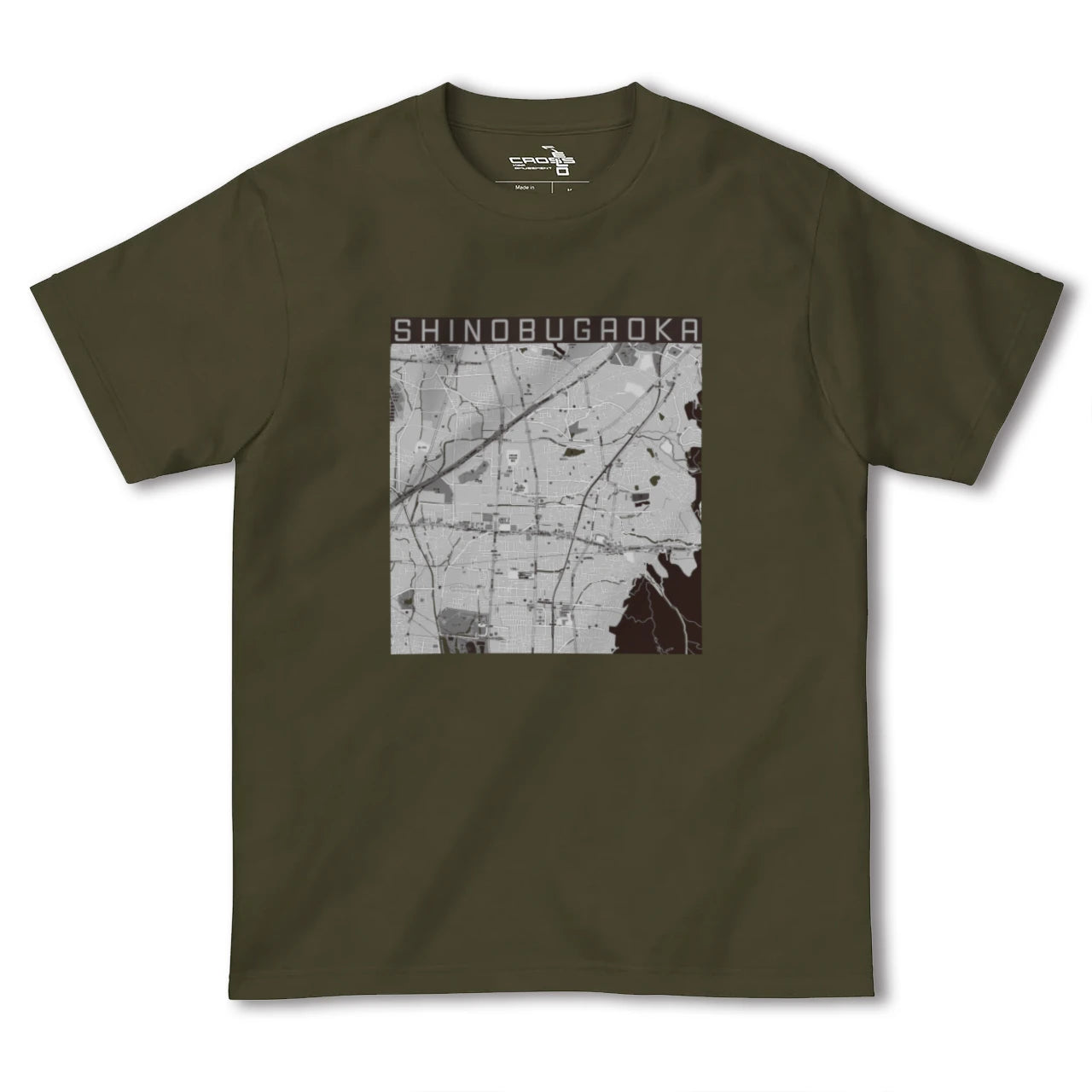 【忍ケ丘(大阪府)】地図柄ヘビーウェイトTシャツ