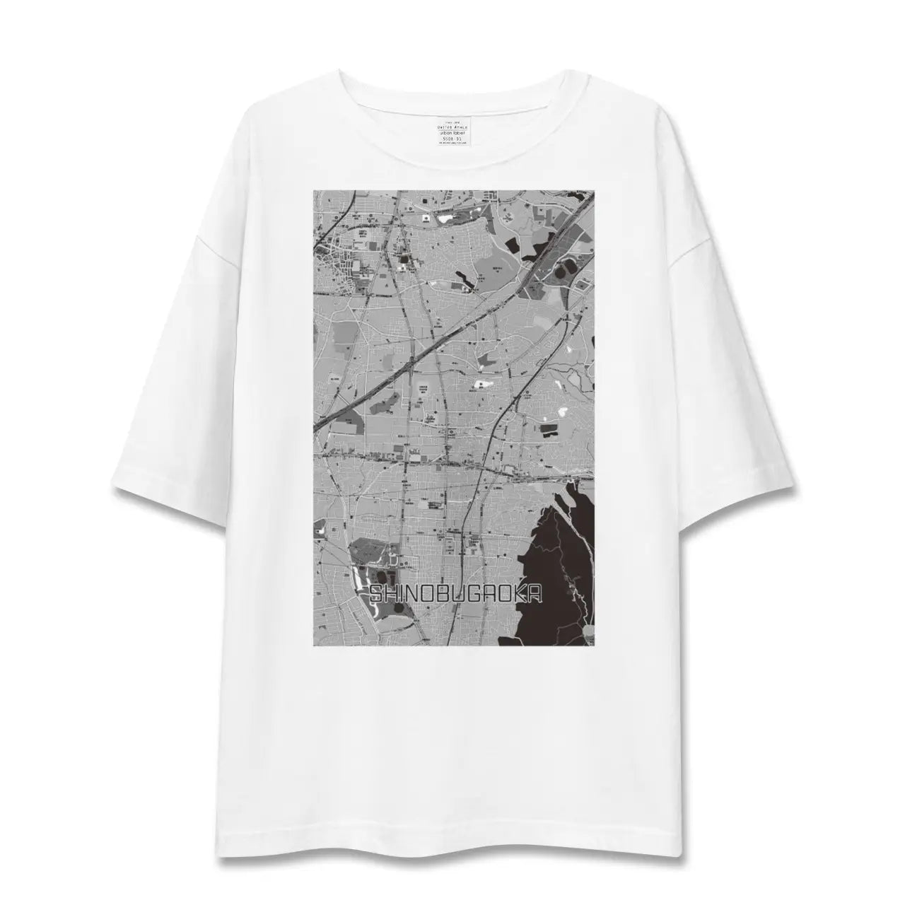 【忍ケ丘(大阪府)】地図柄ビッグシルエットTシャツ