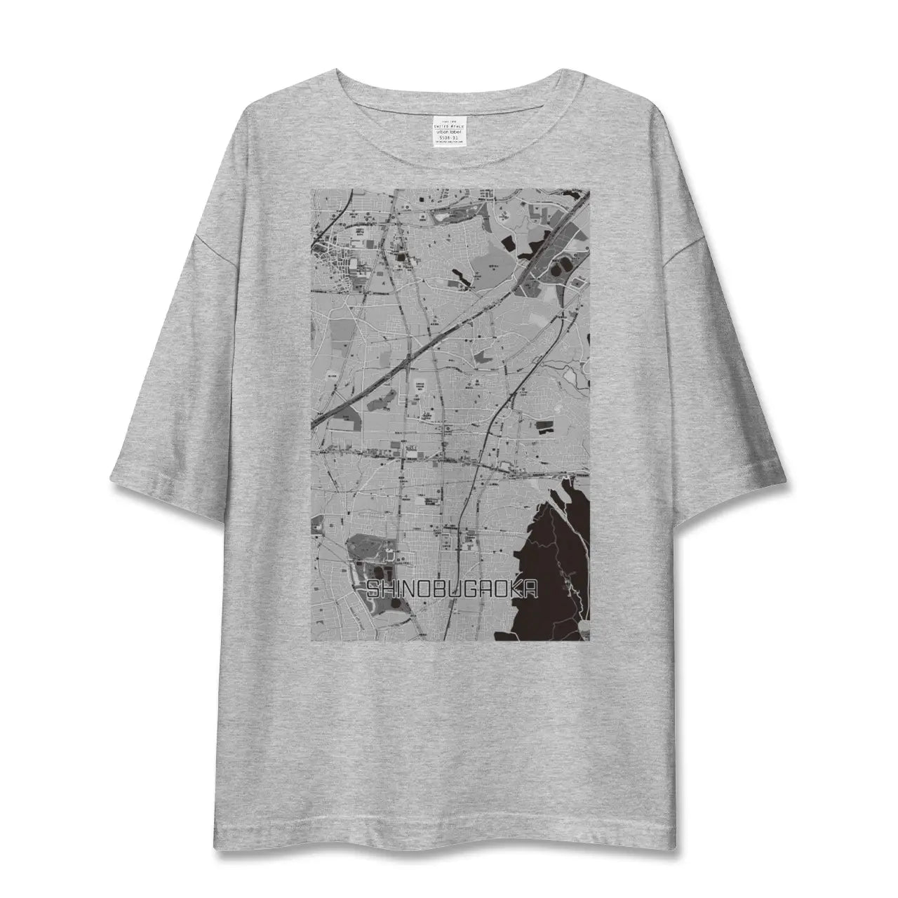 【忍ケ丘(大阪府)】地図柄ビッグシルエットTシャツ