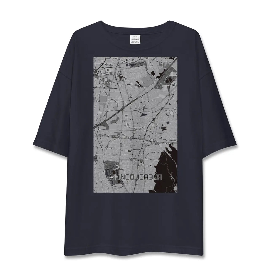【忍ケ丘(大阪府)】地図柄ビッグシルエットTシャツ